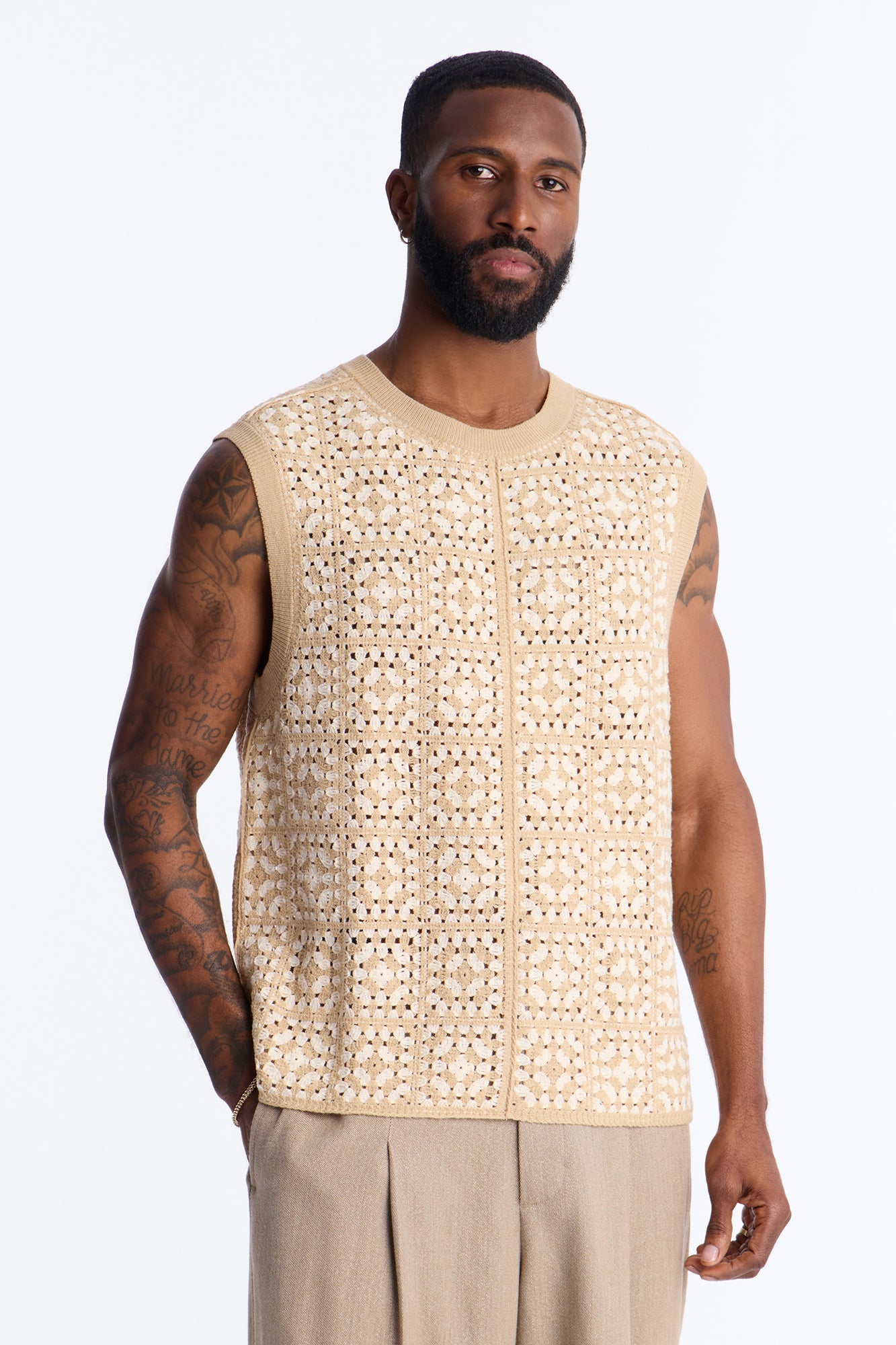 Square One Sweater Vest - Tan/Multi Fashion Nova