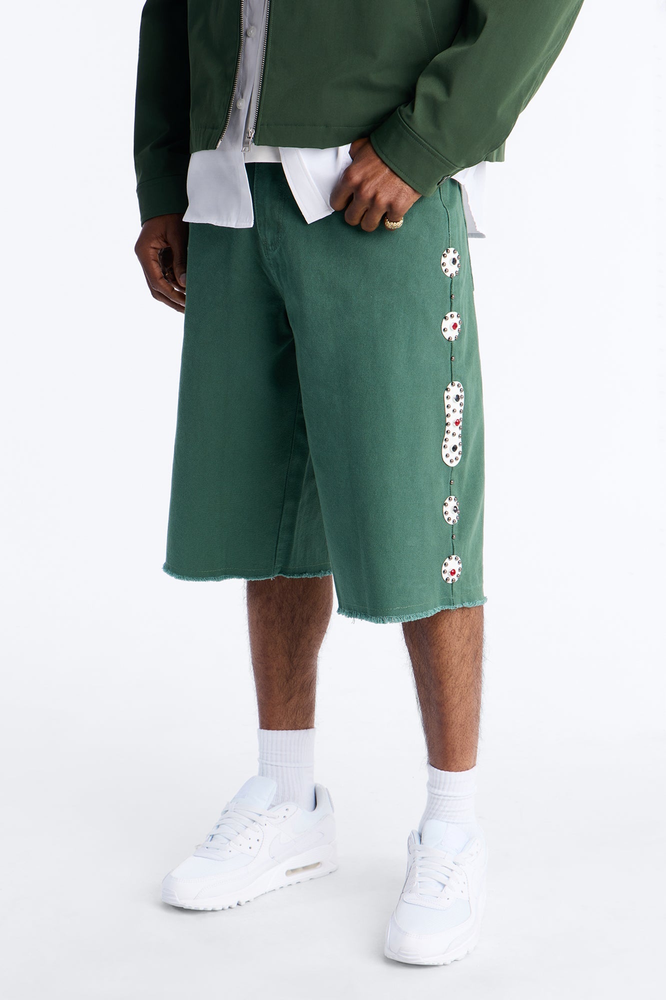 Aspiring Artist Embellished Short - Olive Fashion Nova