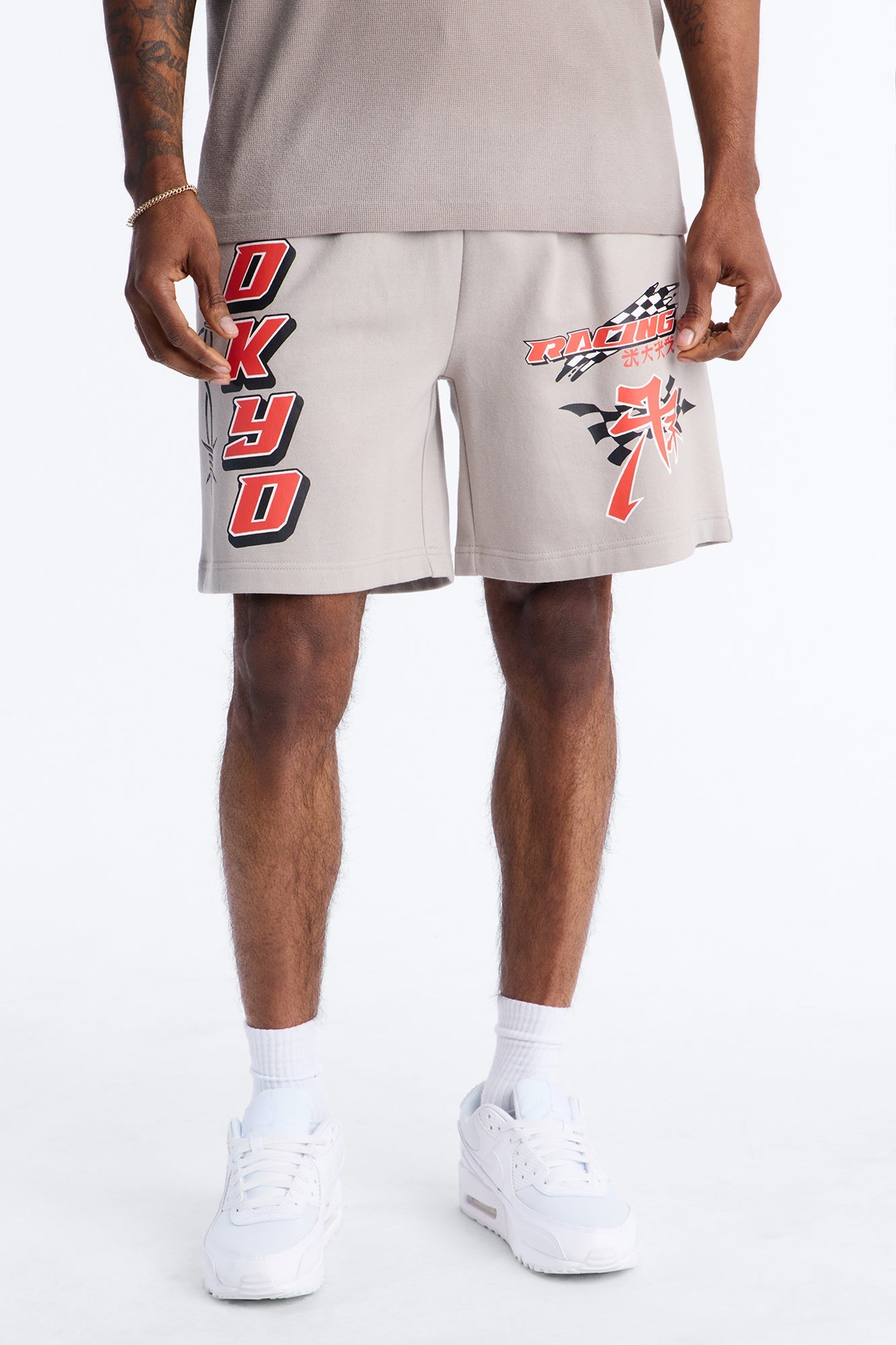 Tokyo Racing Team Sweatshorts - Grey Fashion Nova