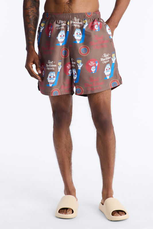 Blue Ribbon Printed Swim Trunk 7″ - Multi Color Fashion Nova