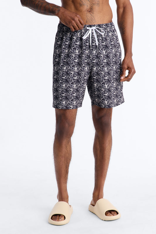 Abstract Savanna Floral Swim Trunk 7″ - Sand Fashion Nova