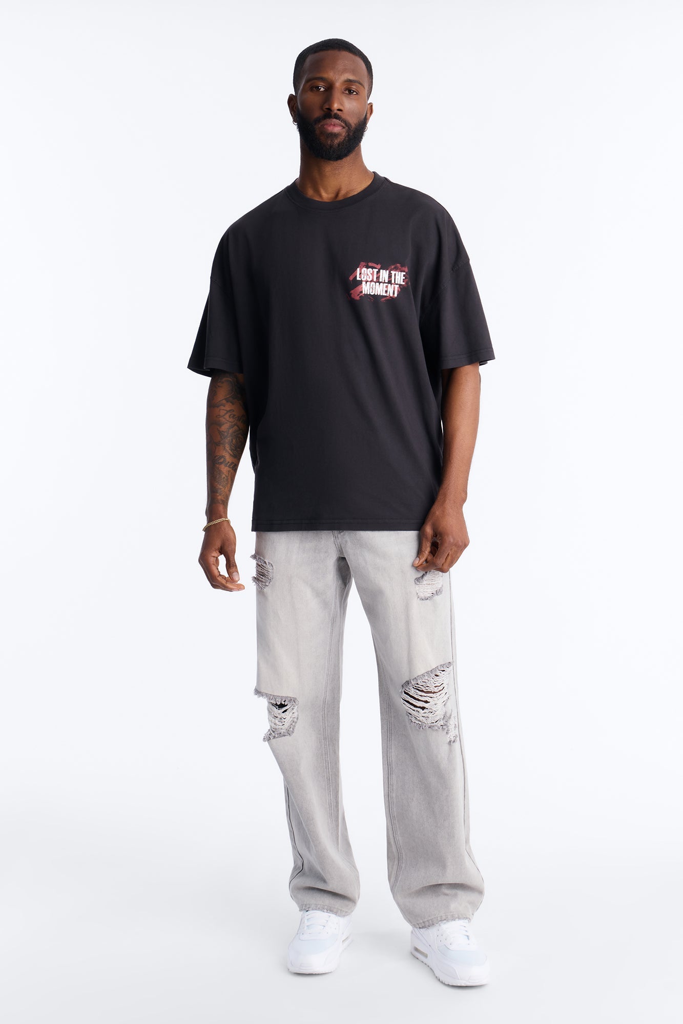 Lost In The Moment Oversized Short Sleeve Tee - Black Wash Fashion Nova