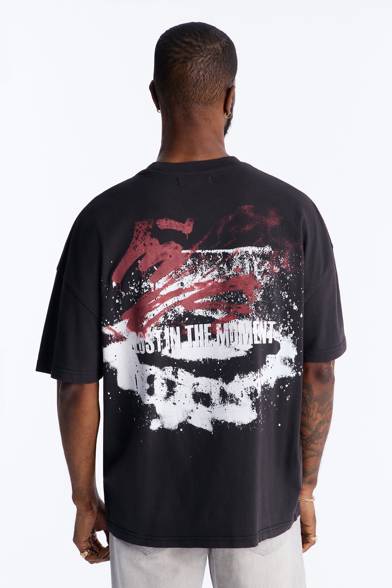 Lost In The Moment Oversized Short Sleeve Tee - Black Wash Fashion Nova