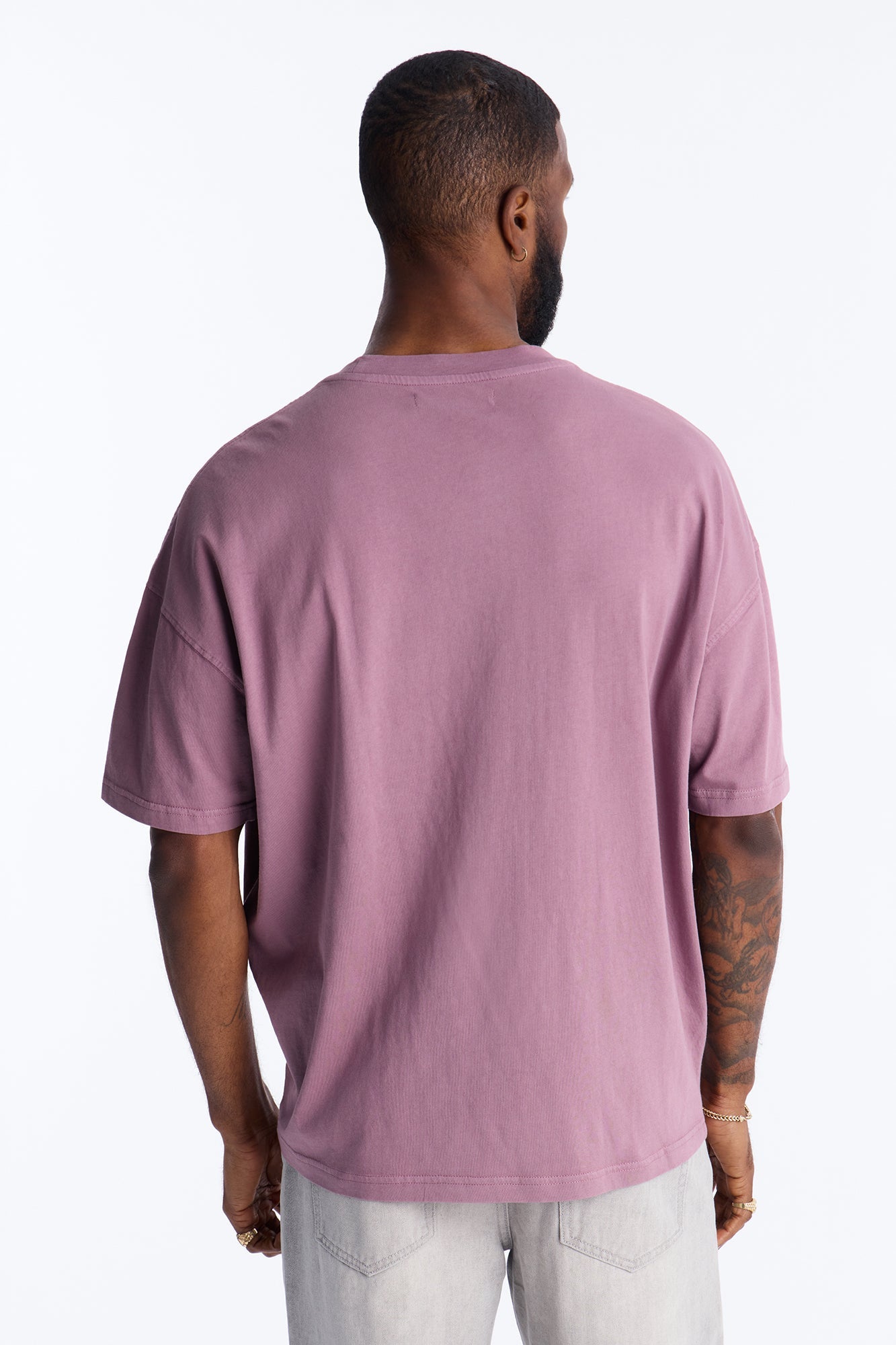 Cross Shadow Patch Short Sleeve Tee - Purple Fashion Nova