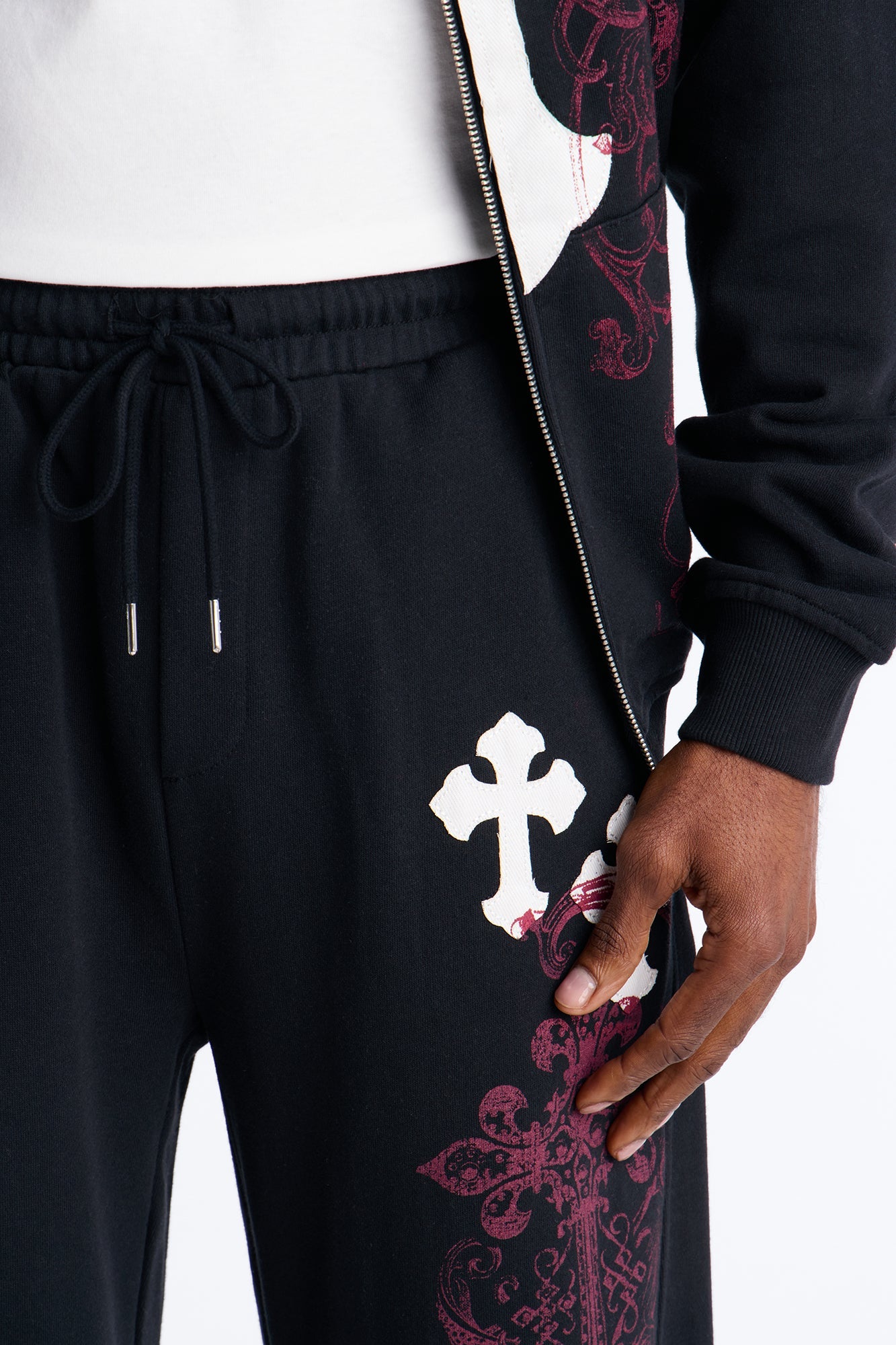 Pick Up Your Cross Patch Sweatpants - Black Fashion Nova