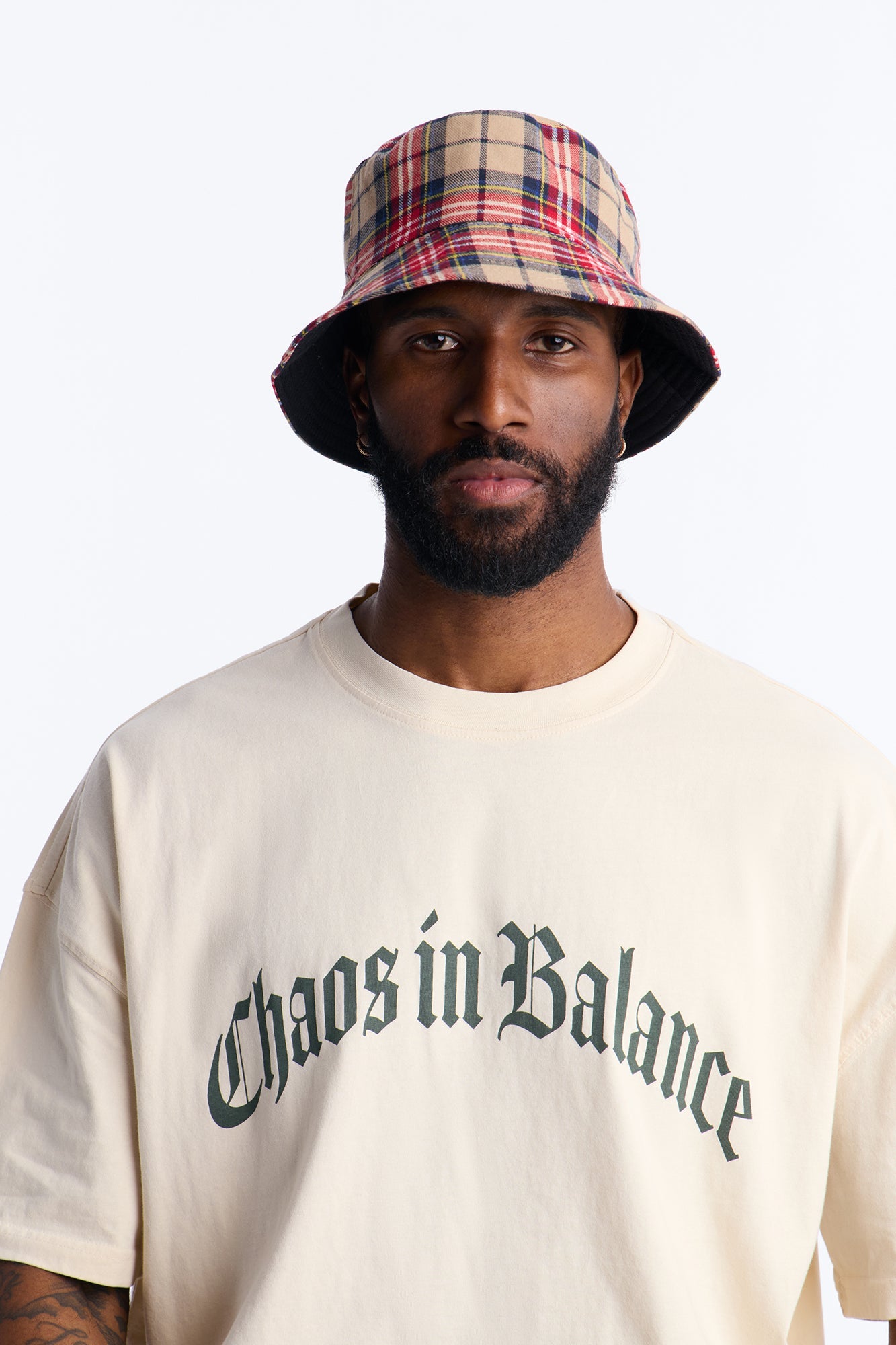 Casual Reversible Flannel Bucket Hat - Tan/Multi Fashion Nova