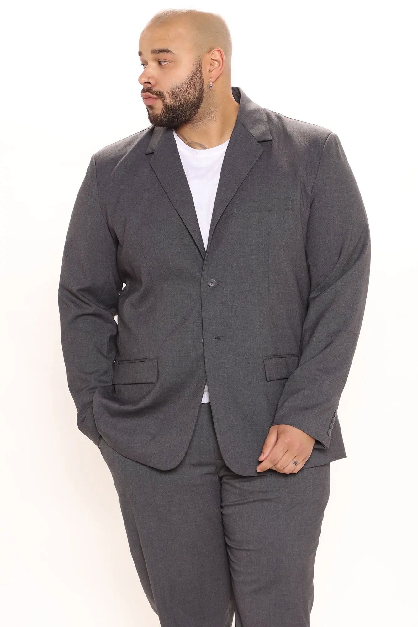 The Modern Stretch Suit Jacket - Charcoal Fashion Nova