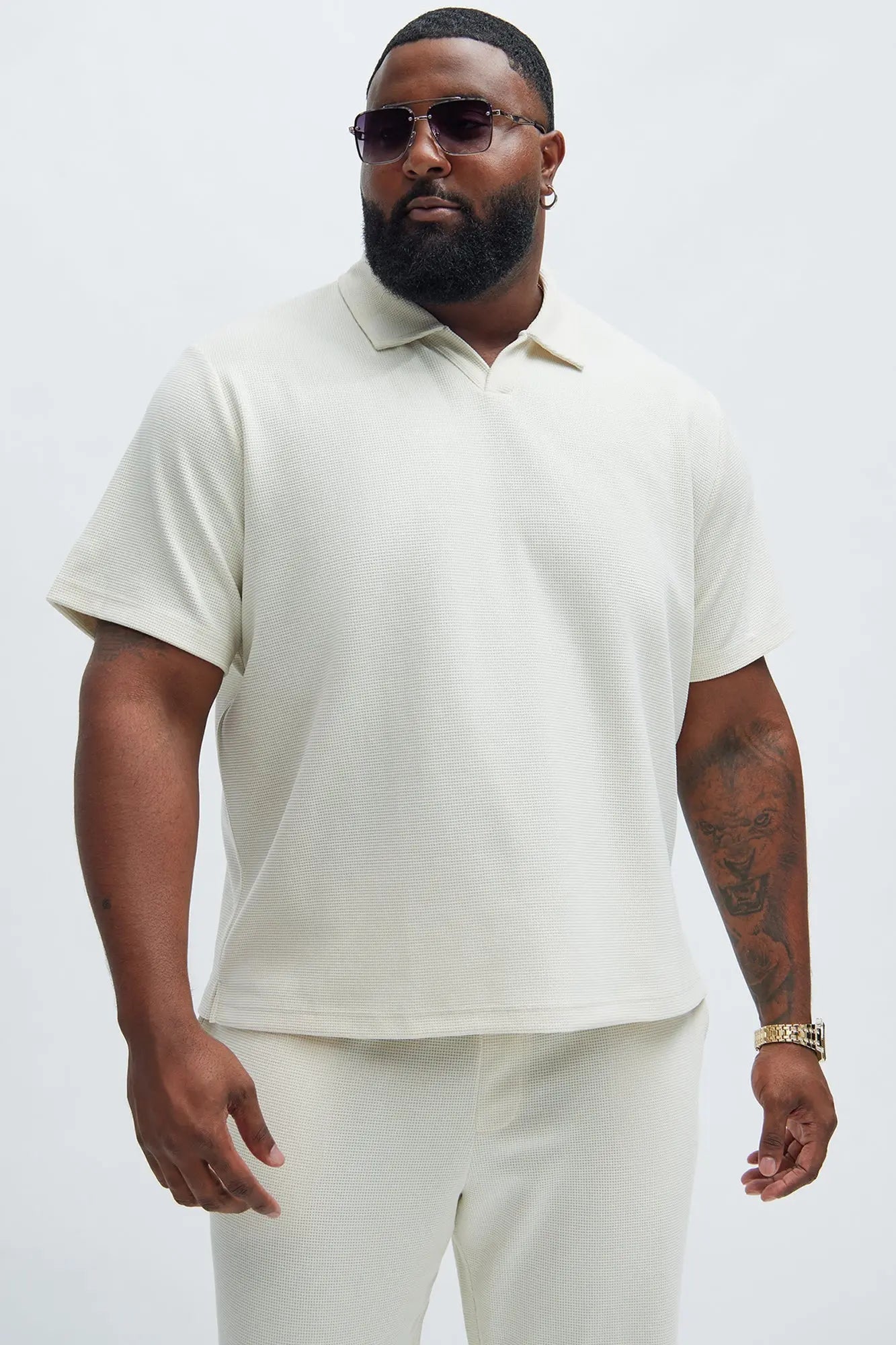 Cairo Textured Polo - Cream Fashion Nova