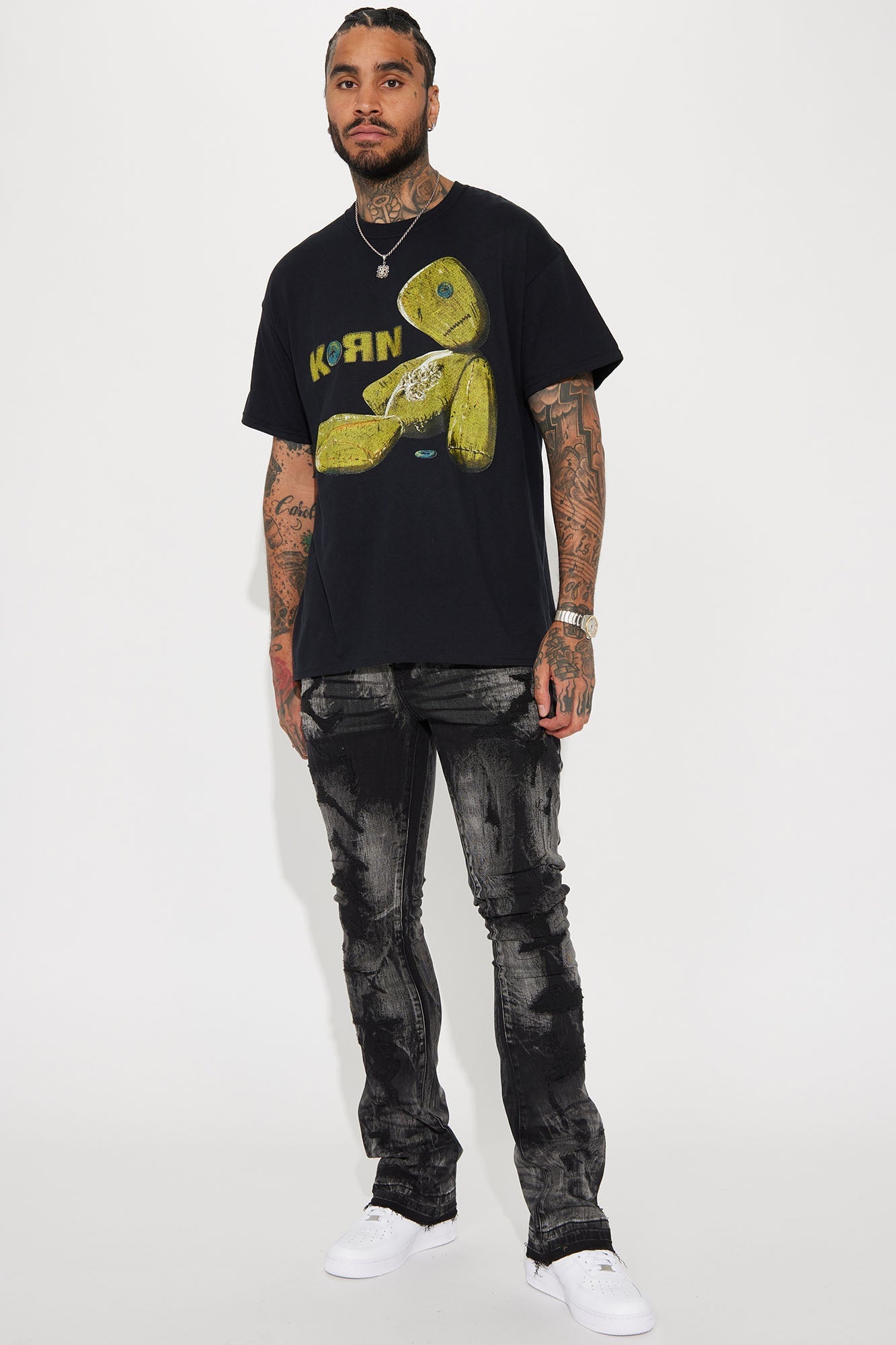 No Cap Stacked Skinny Flare Jeans - Black Wash Fashion Nova