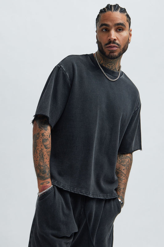 Tyson Heavy Wash Tee - Black Wash Fashion Nova