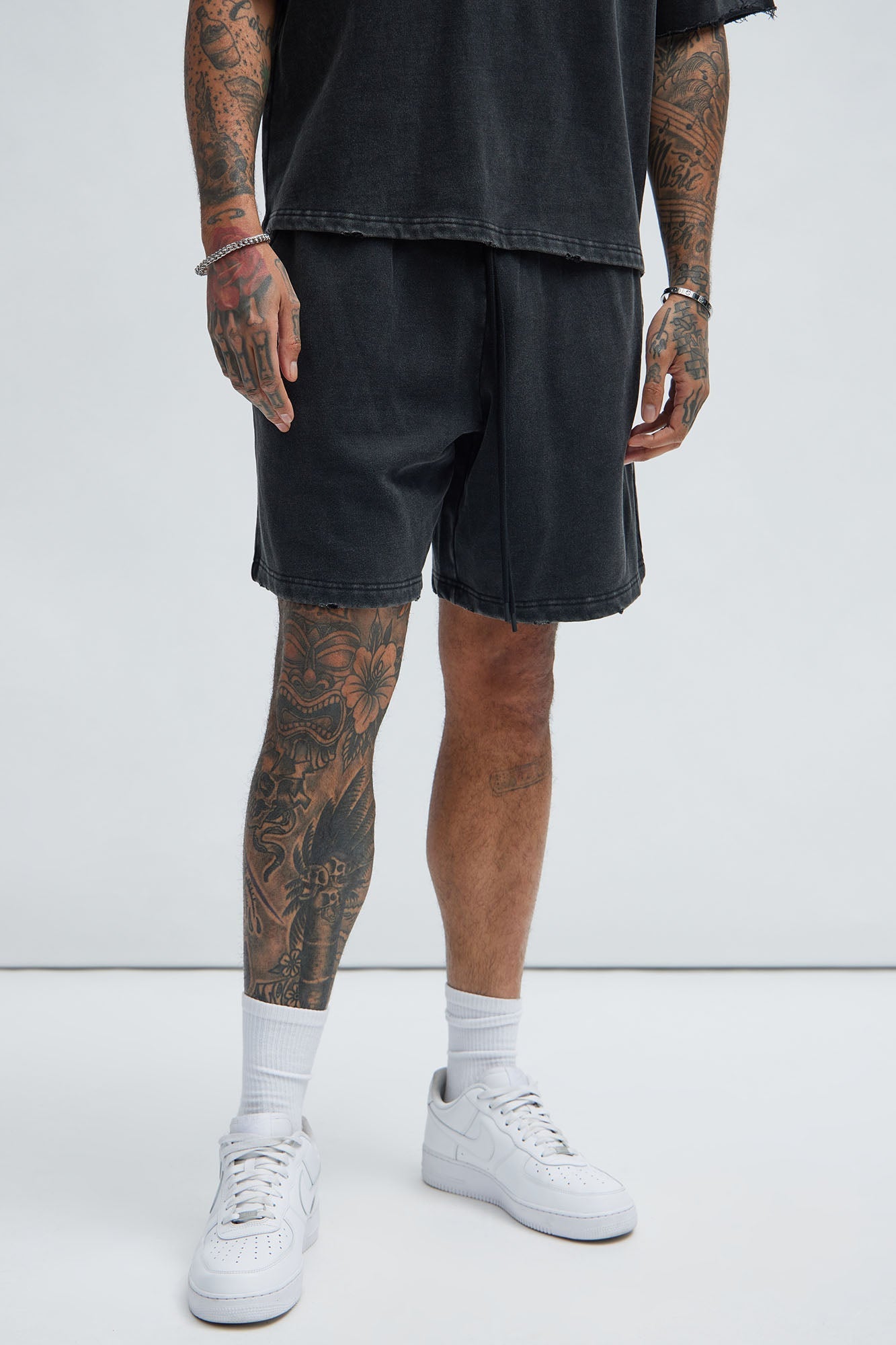 Tyson Heavy Wash Relaxed Shorts - Black Wash Fashion Nova