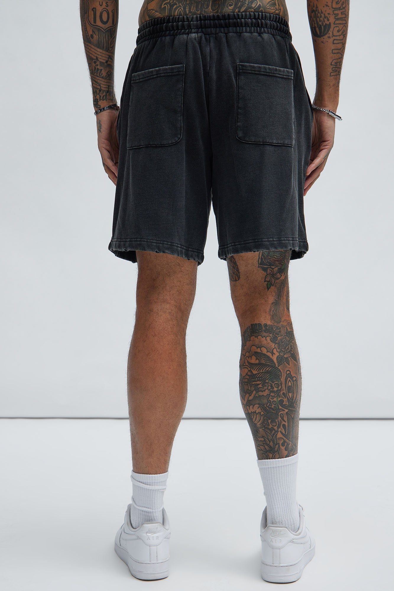 Tyson Heavy Wash Relaxed Shorts - Black Wash Fashion Nova
