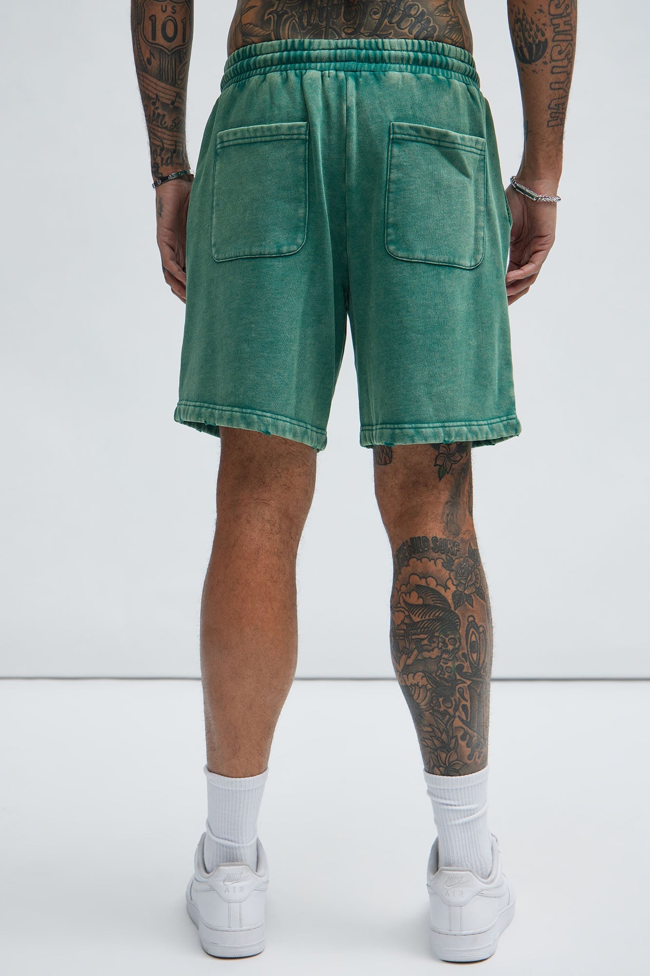 Tyson Heavy Wash Relaxed Shorts - Green Fashion Nova