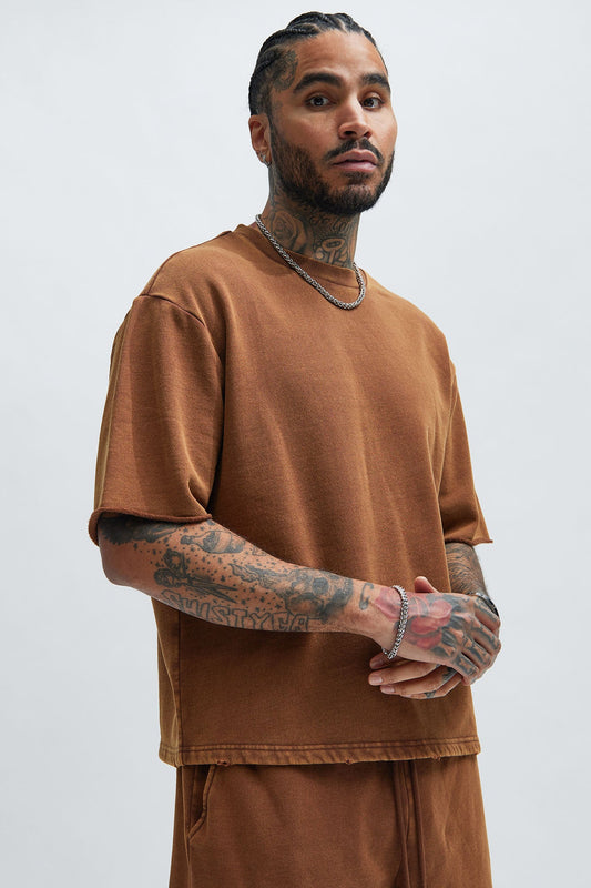 Tyson Heavy Wash Tee - Dark Brown Fashion Nova