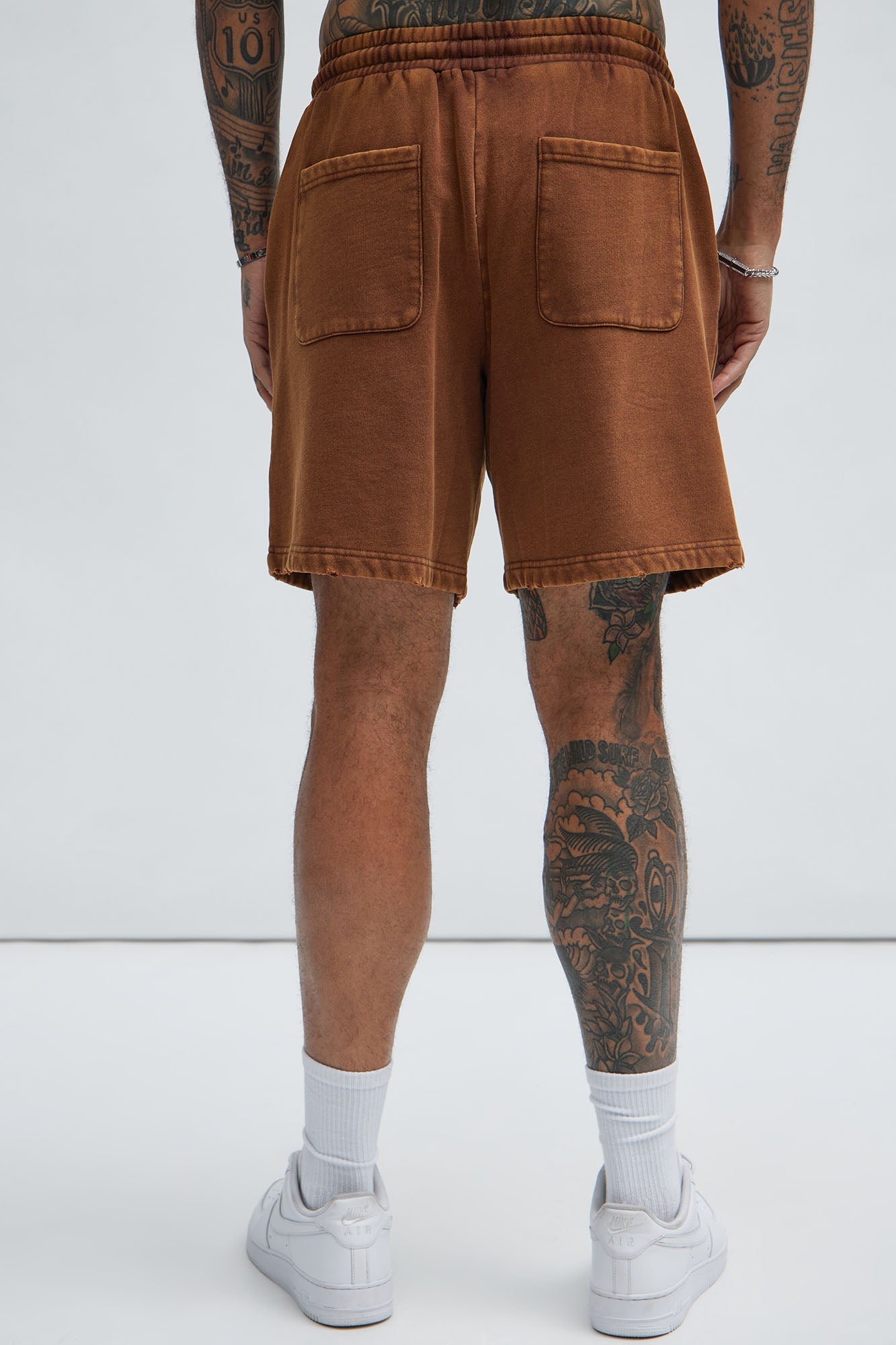 Tyson Heavy Wash Relaxed Shorts - Dark Brown Fashion Nova