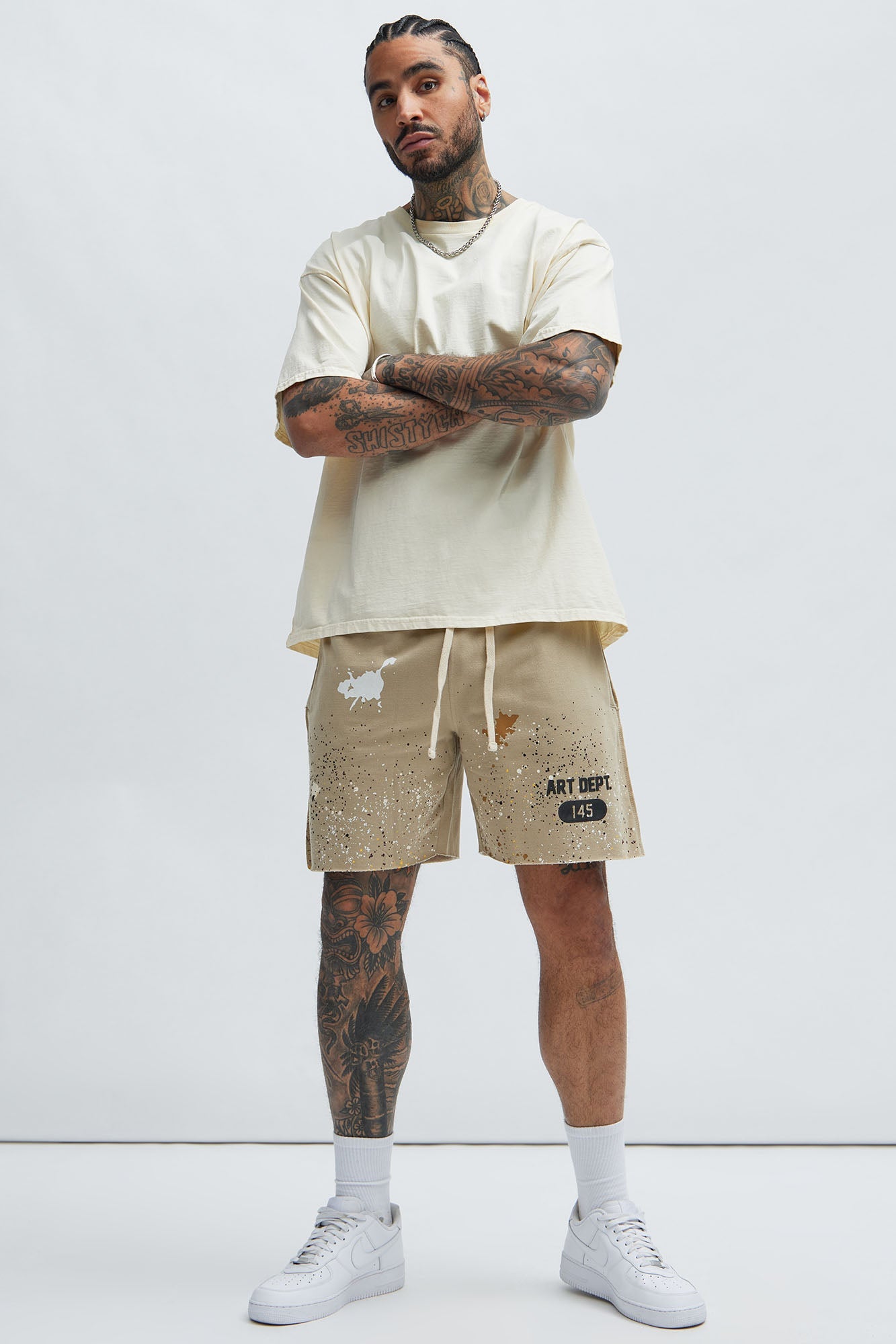 Art Dept Sweatshorts - Khaki Fashion Nova