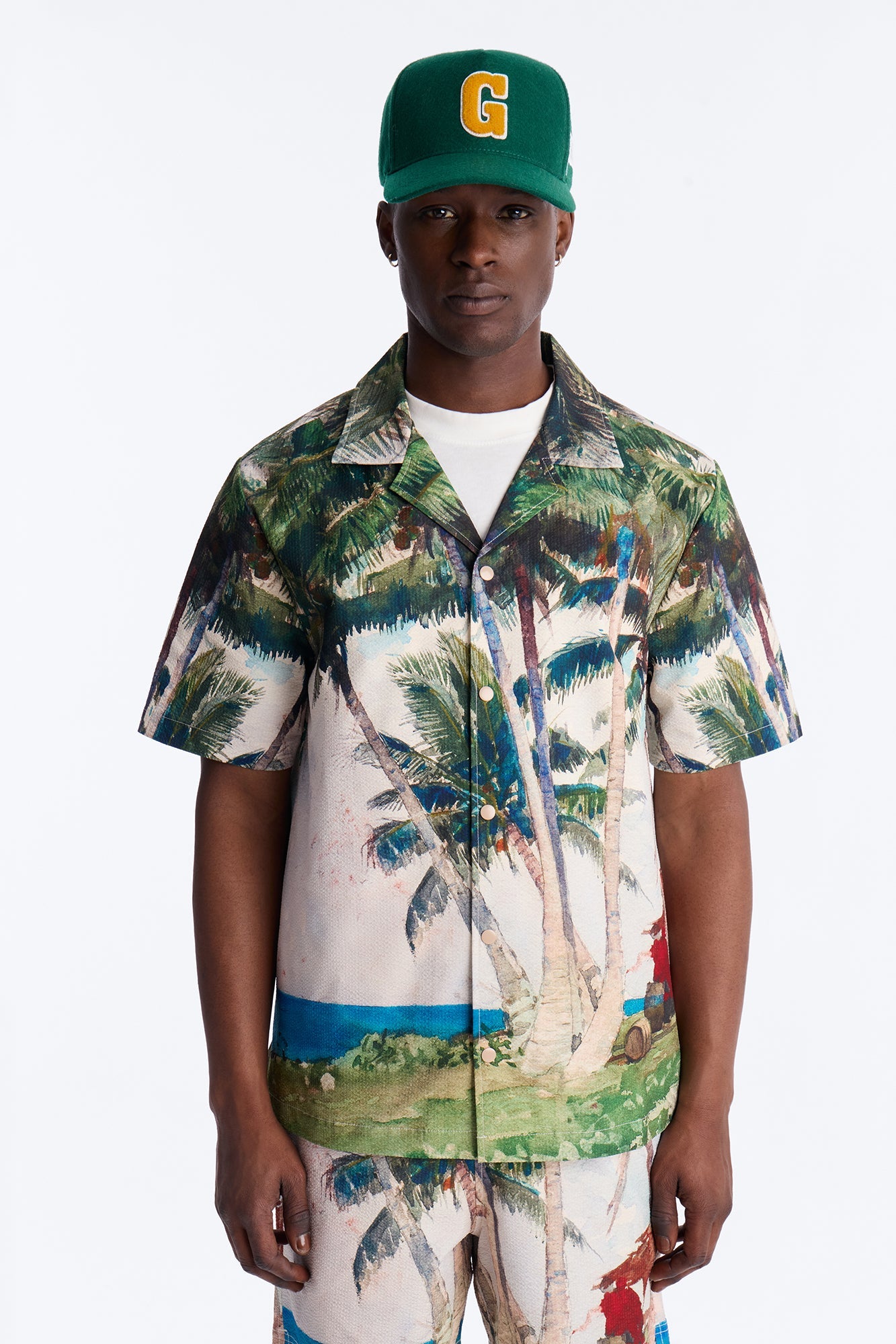Tropical Get Away Printed Seersucker Cuban Collar Button Up Shirt - Multi Color Fashion Nova