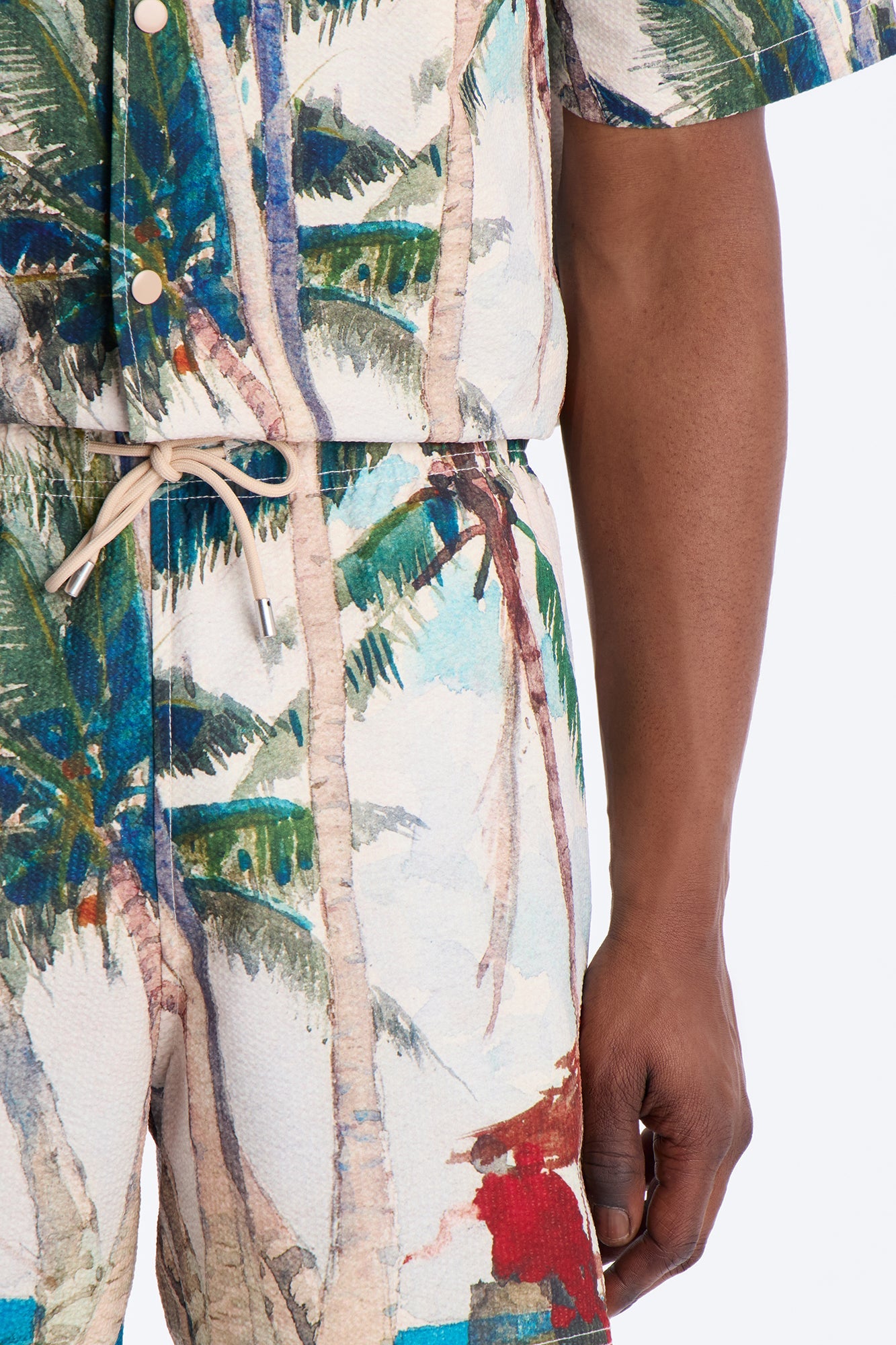 Tropical Get Away Printed Seersucker Swim Trunk 6″ - Multi Color Fashion Nova