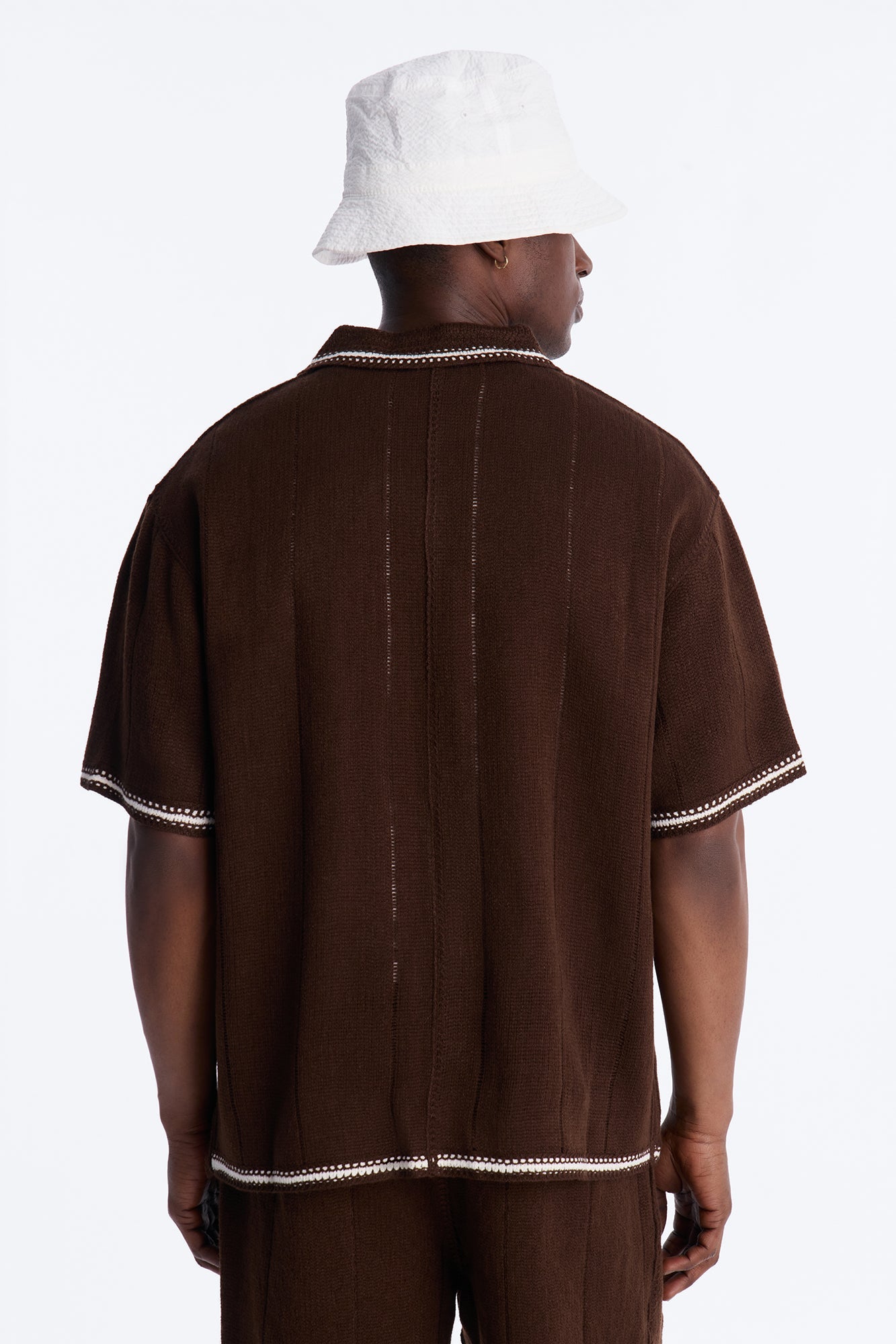 Lido Isle Crochet Button Up Shirt - Brown Fashion Nova