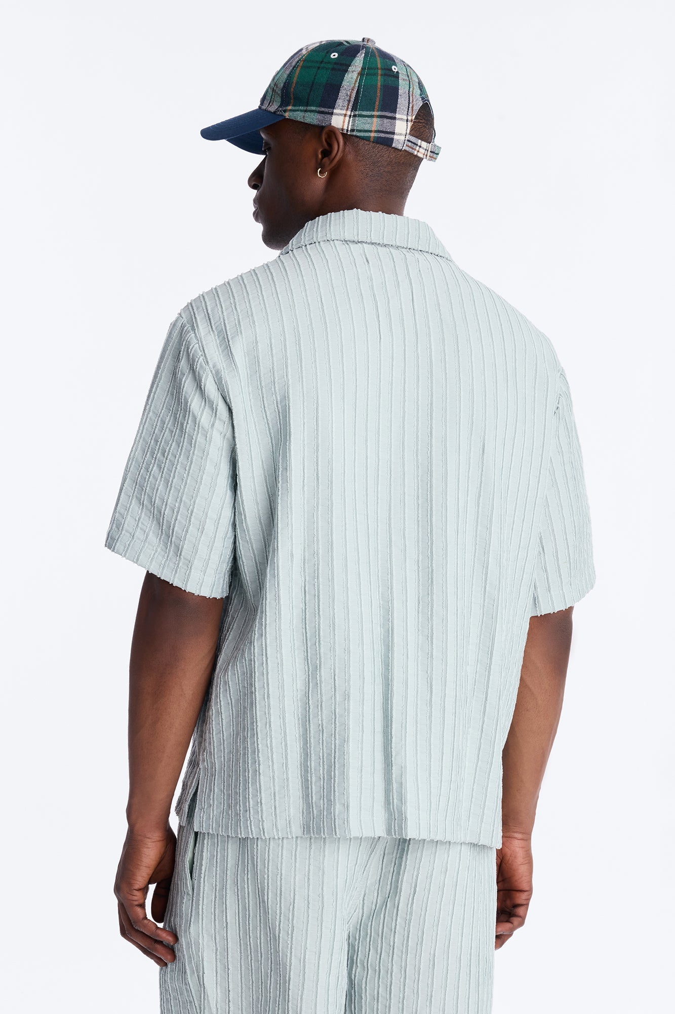 Relaxed Aegean Pleat Cuban Collar Button Up - Sage Fashion Nova