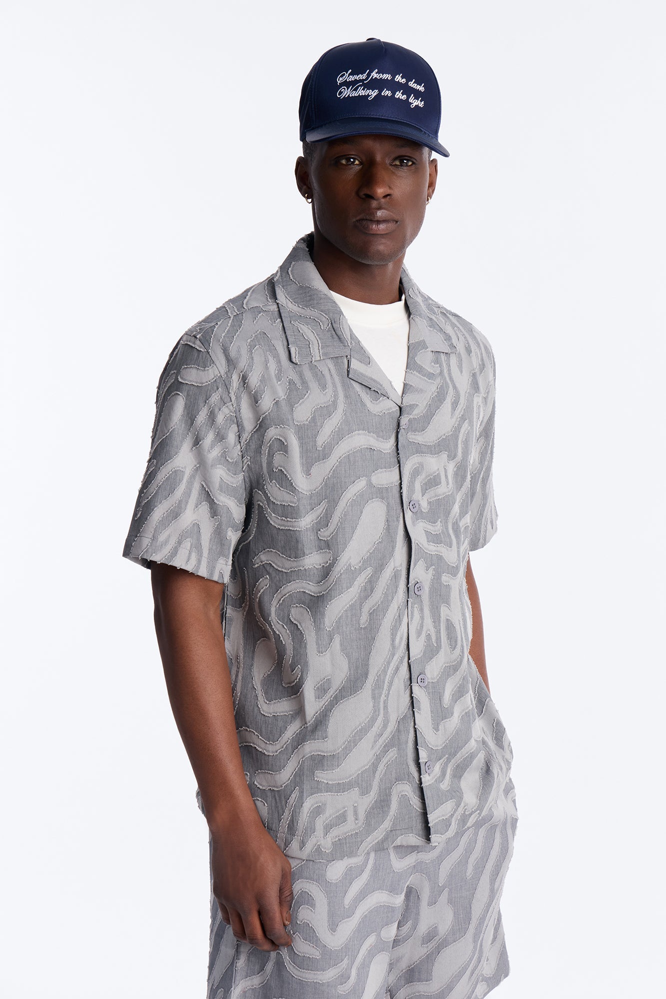 Midnight Wave Cuban Button Up Shirt - Grey Fashion Nova