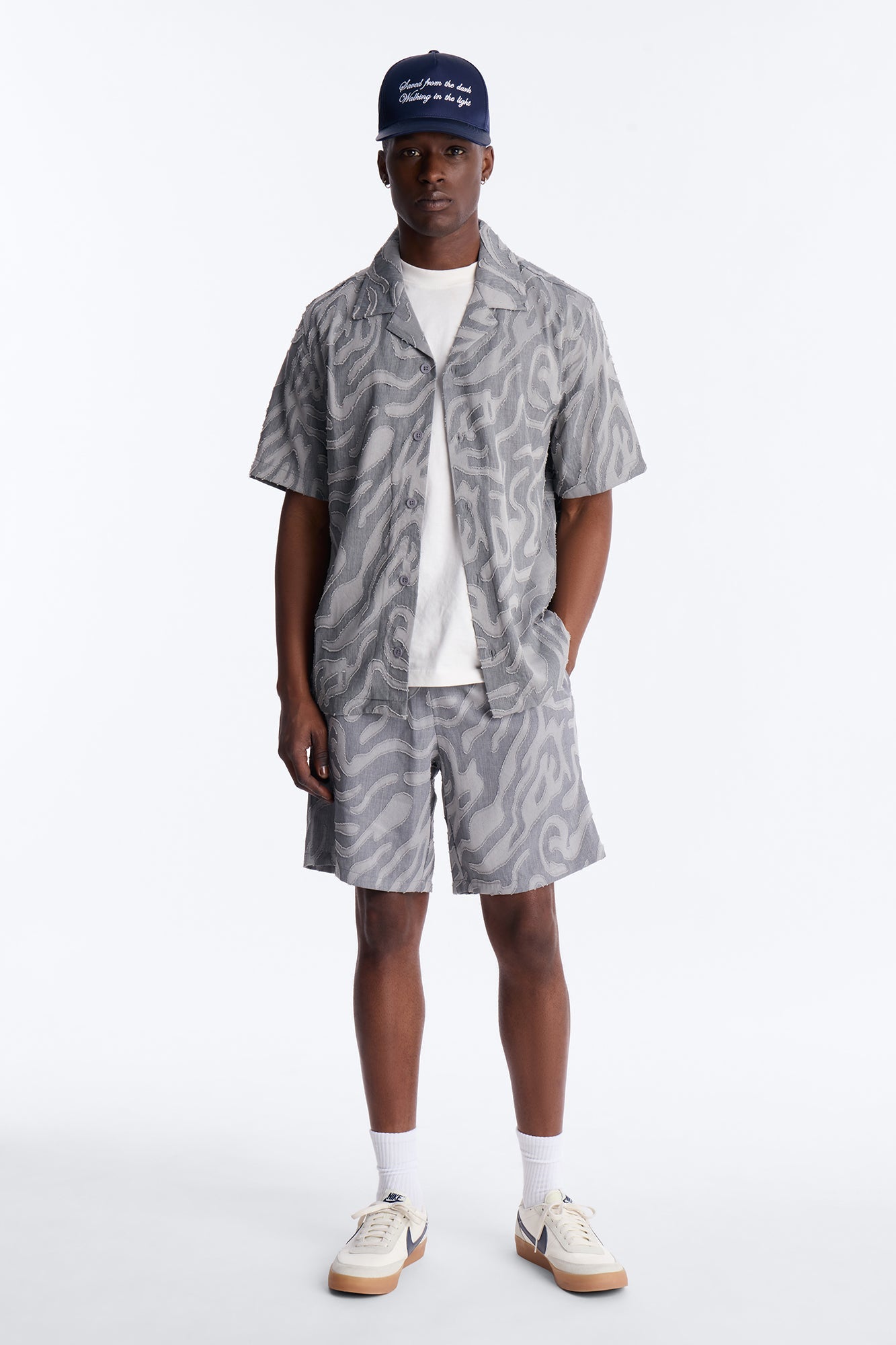 Relaxed Midnight Wave Short - Grey Fashion Nova
