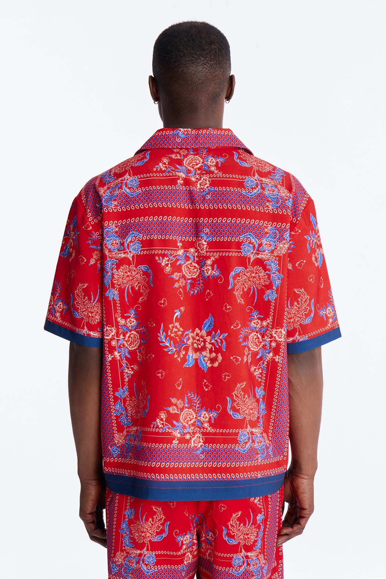 Relaxed Mirage Bloom Cuban Collar Button Shirt - Red Fashion Nova