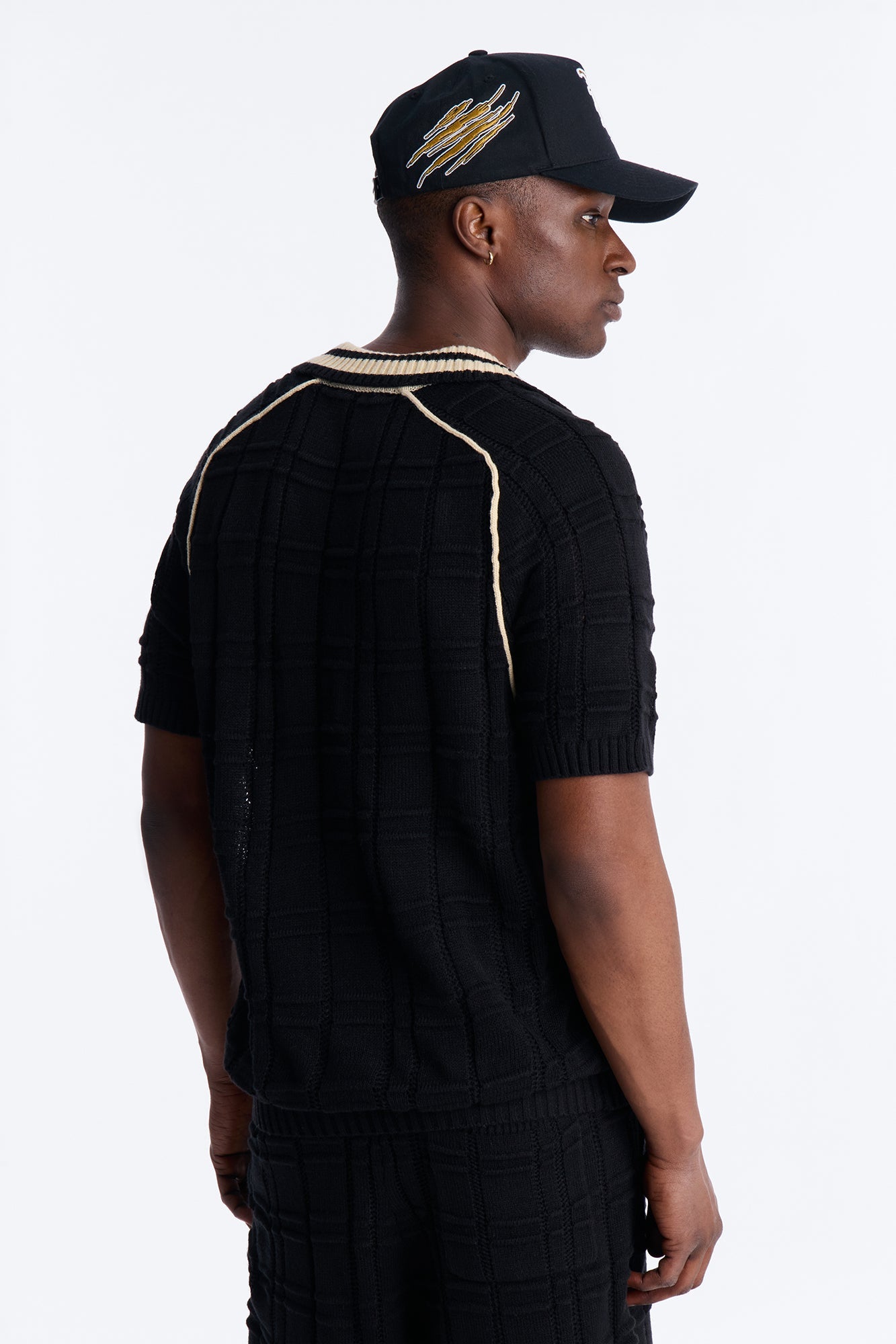 Relaxed Riviera Johnny Collar Knit Polo - Black Fashion Nova