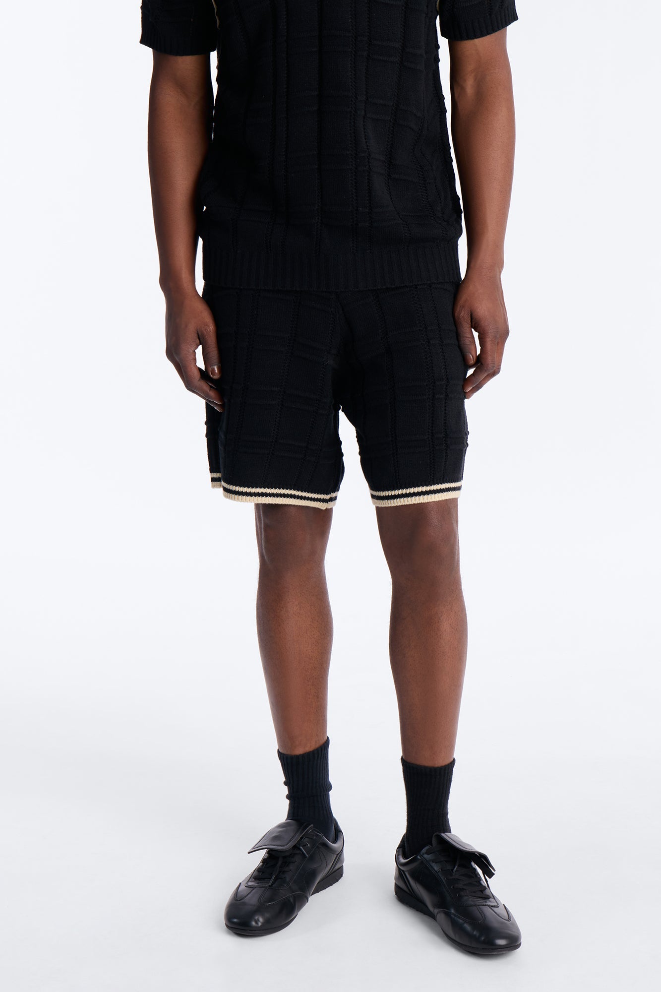 Relaxed Riviera Knit Short - Black Fashion Nova