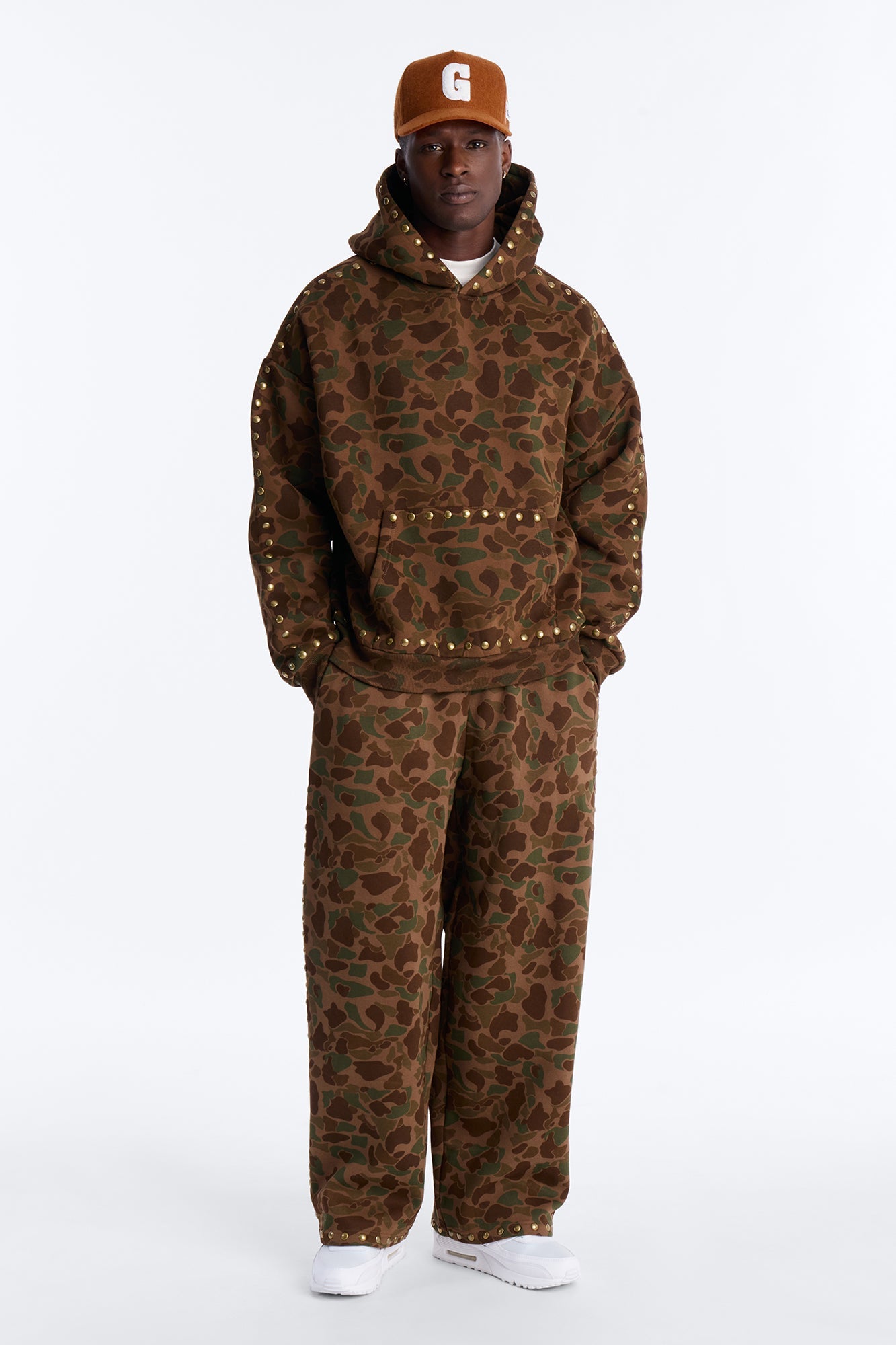 Oversized Frontline Studded Camo Hoodie - Camouflage Fashion Nova