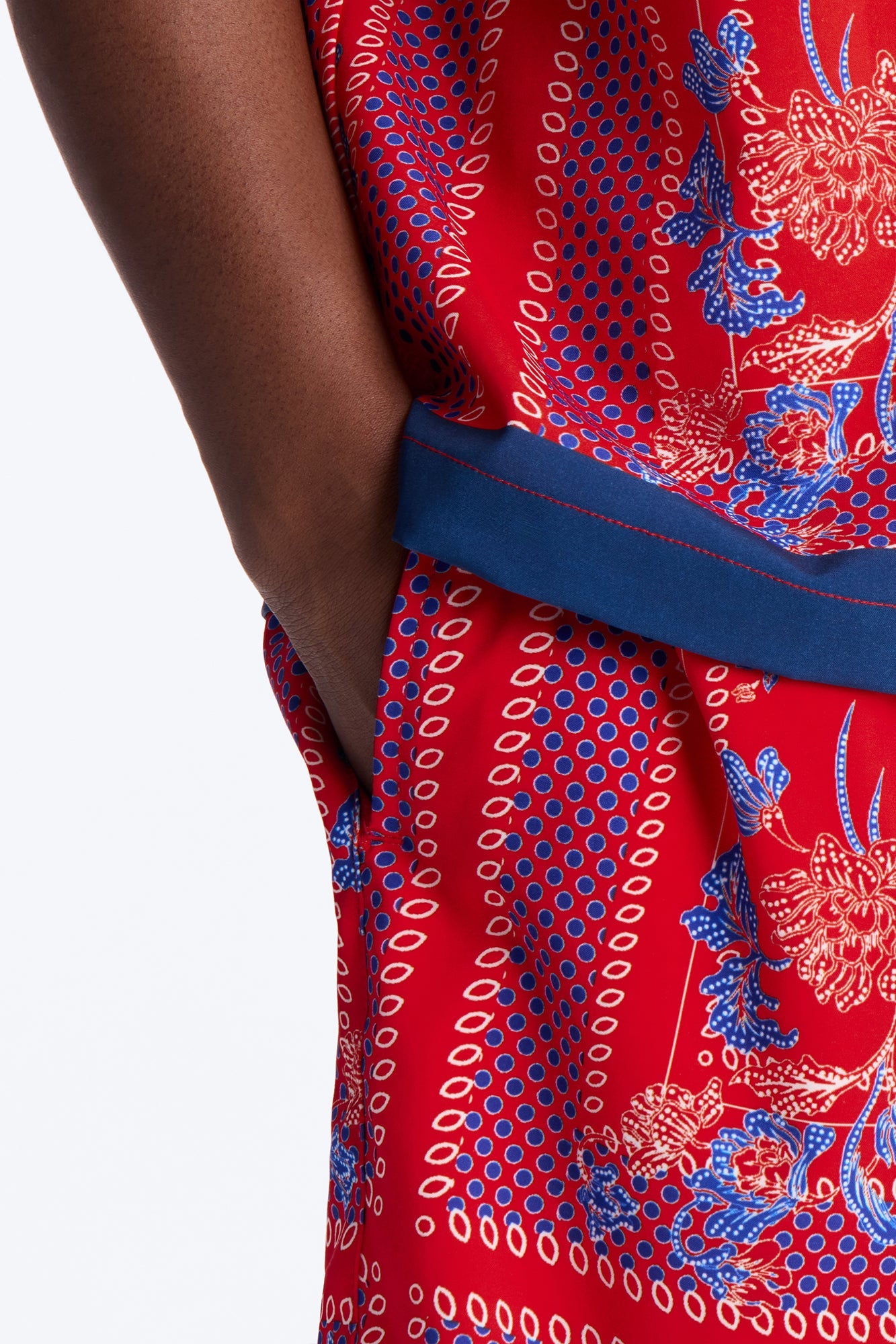 Mirage Bloom Swim Trunk 7″ - Red Fashion Nova