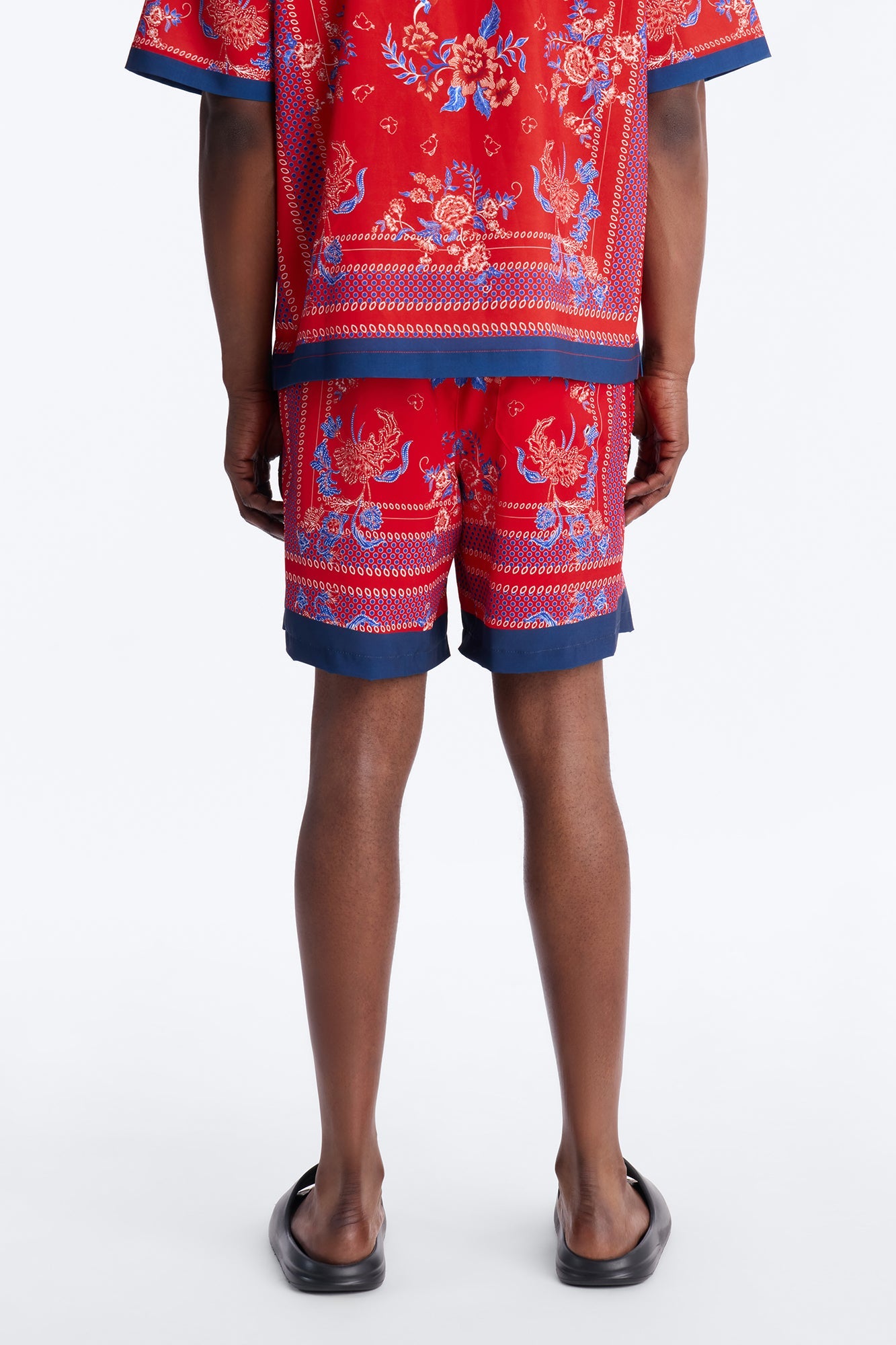 Mirage Bloom Swim Trunk 7″ - Red Fashion Nova