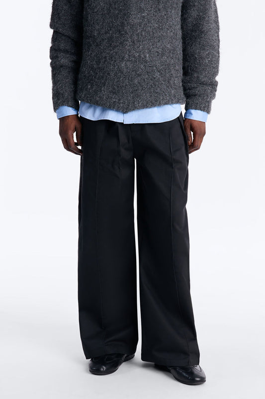 Wide Leg Doheny Abstract Blade Trouser - Black Fashion Nova