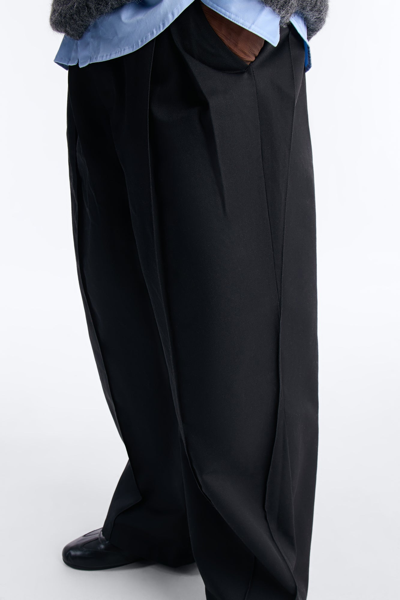Wide Leg Doheny Abstract Blade Trouser - Black Fashion Nova