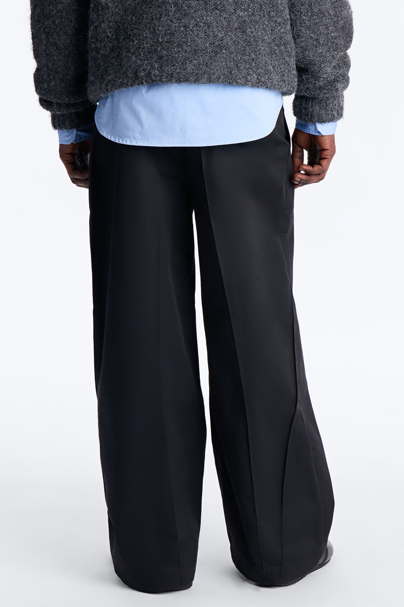 Wide Leg Doheny Abstract Blade Trouser - Black Fashion Nova
