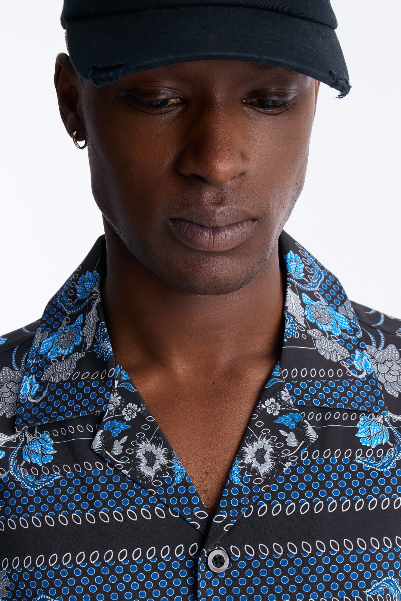 Relaxed Mirage Bloom Cuban Collar Button Shirt - Black Fashion Nova