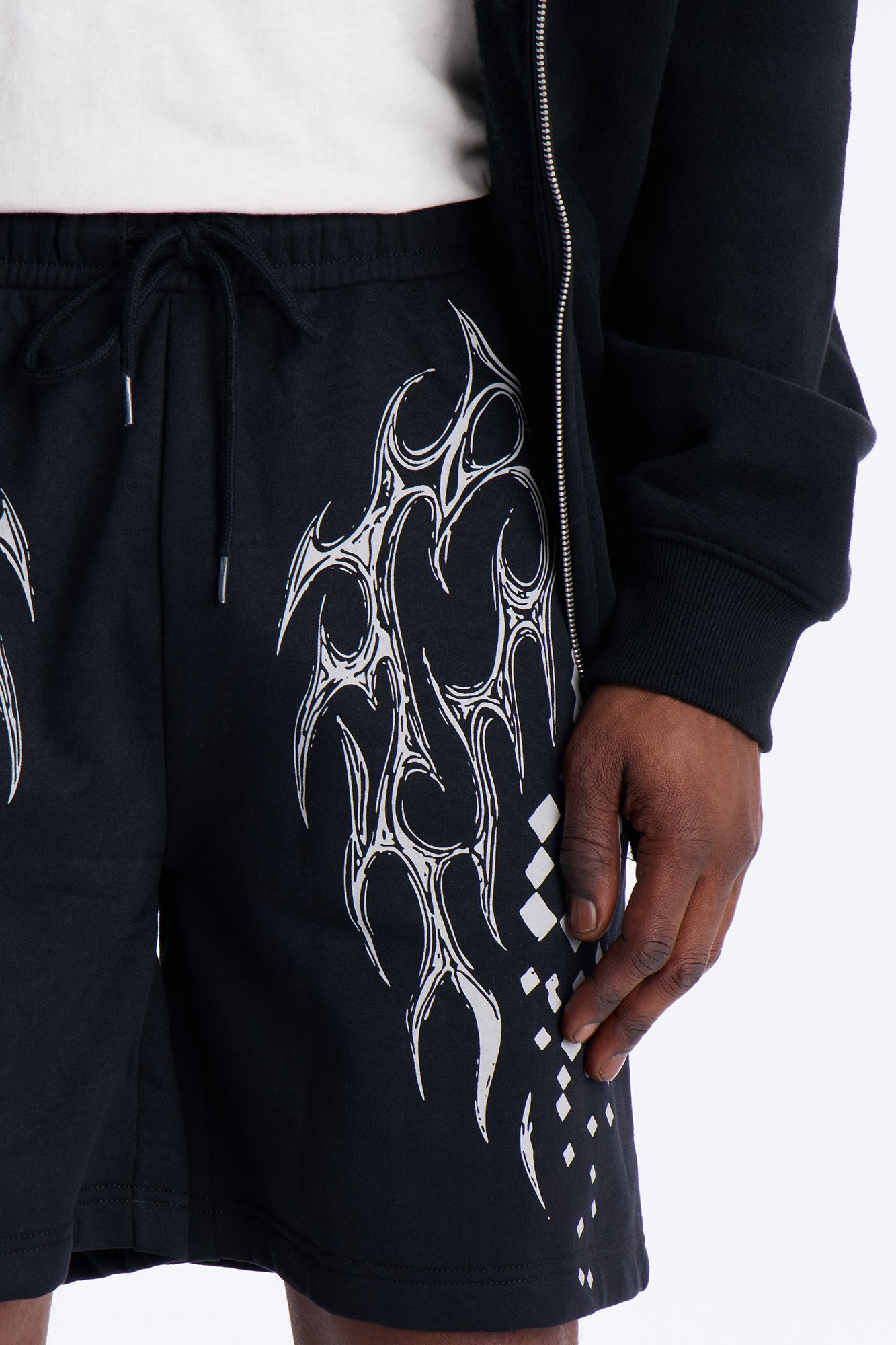 Digital Tribal Sweatshorts - Black Fashion Nova