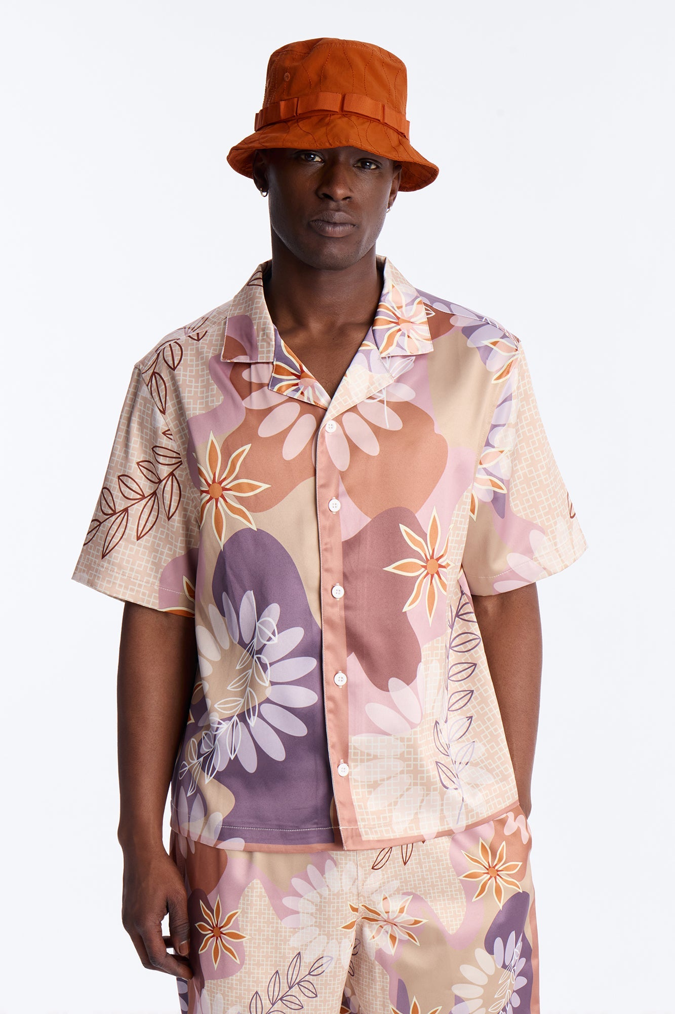 Relaxed Palm Bloom Cuban Button Up Shirt - Pink Fashion Nova