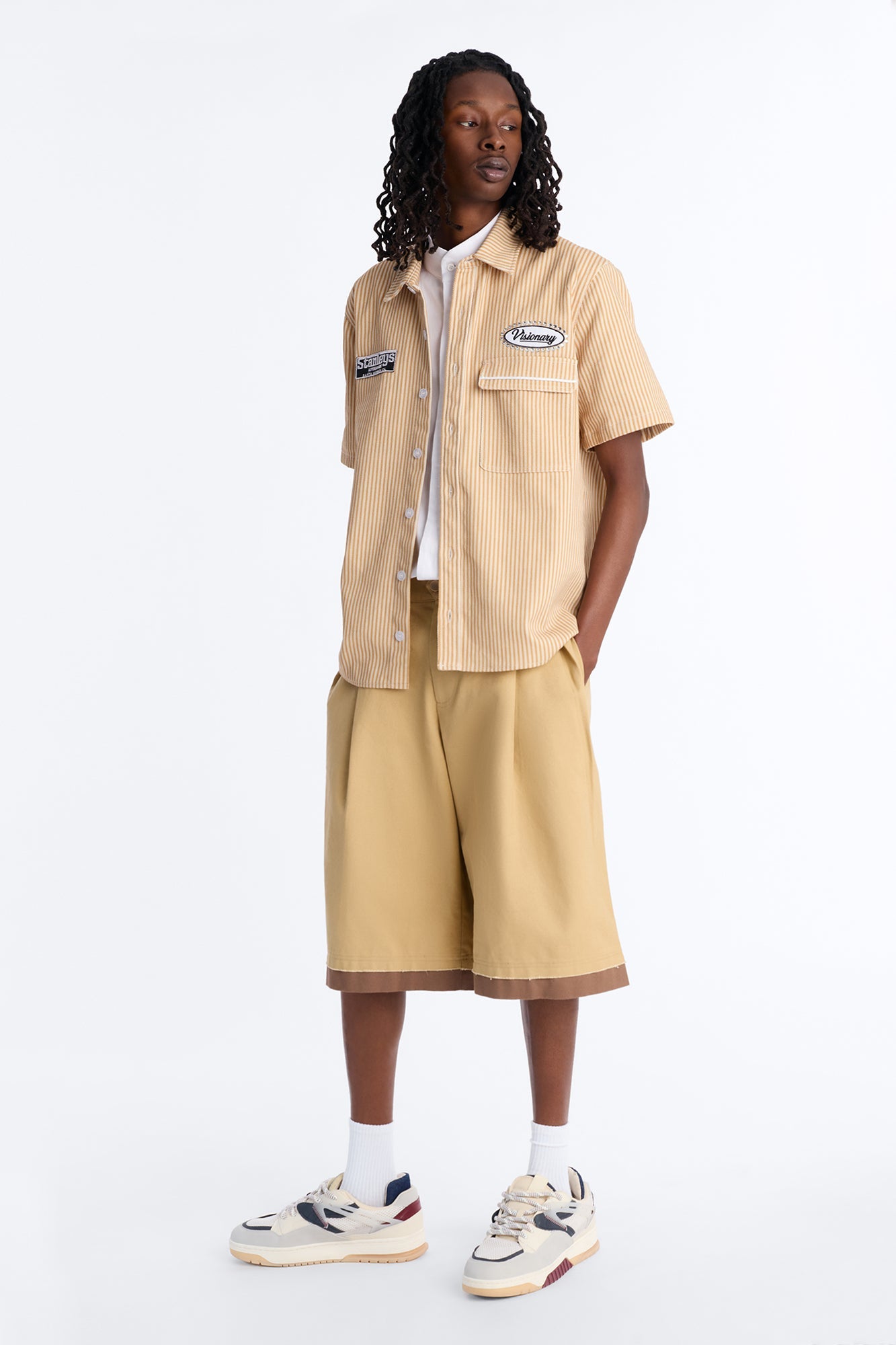 Baggy Pleated Milano Short - Tan Fashion Nova