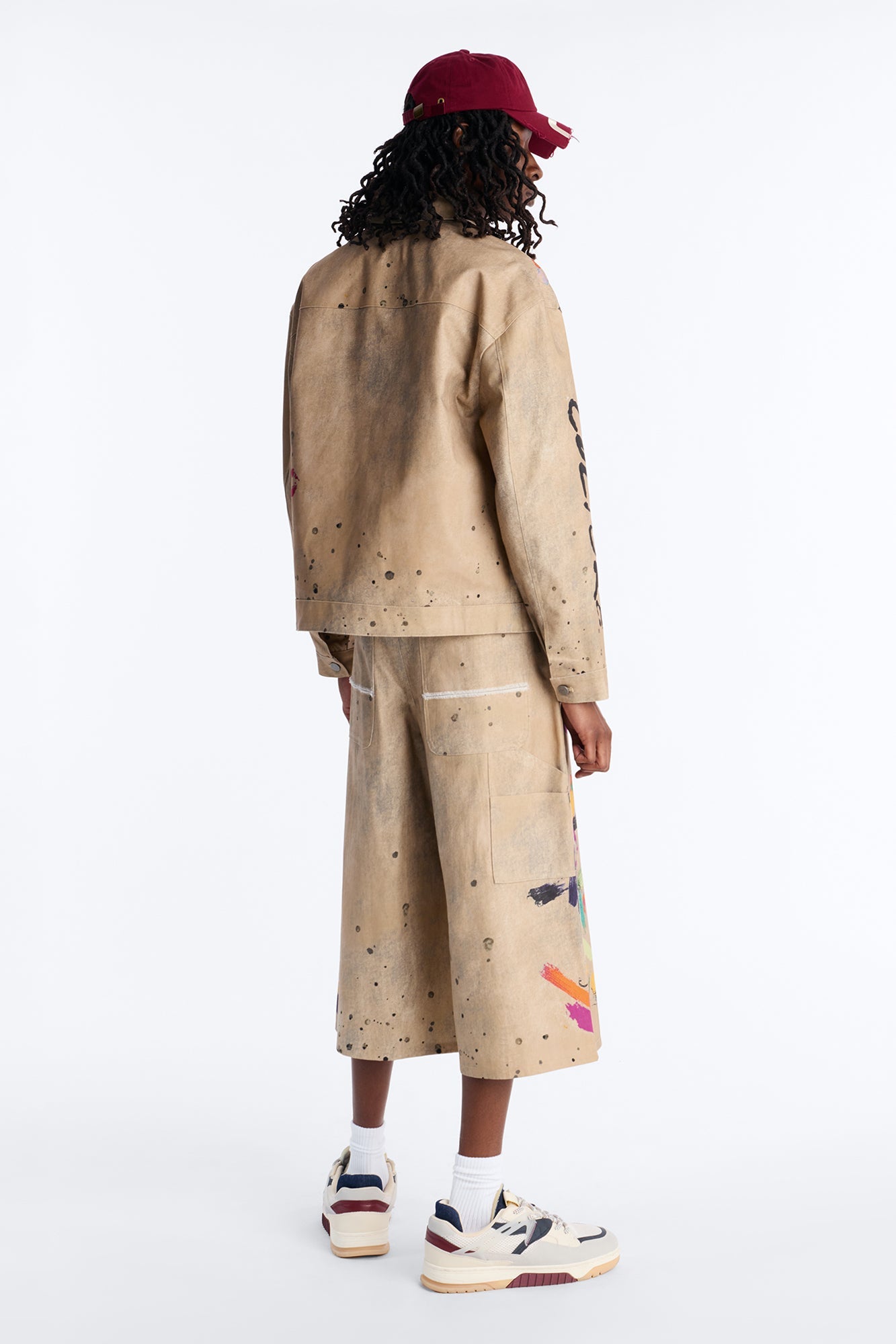Cropped Culture Society Paint Splatter Boxy Work Jacket - Khaki Fashion Nova