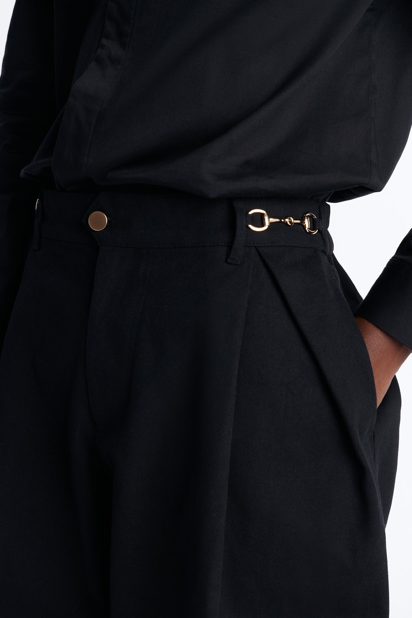 Baggy Pleated Milano Short - Black Fashion Nova