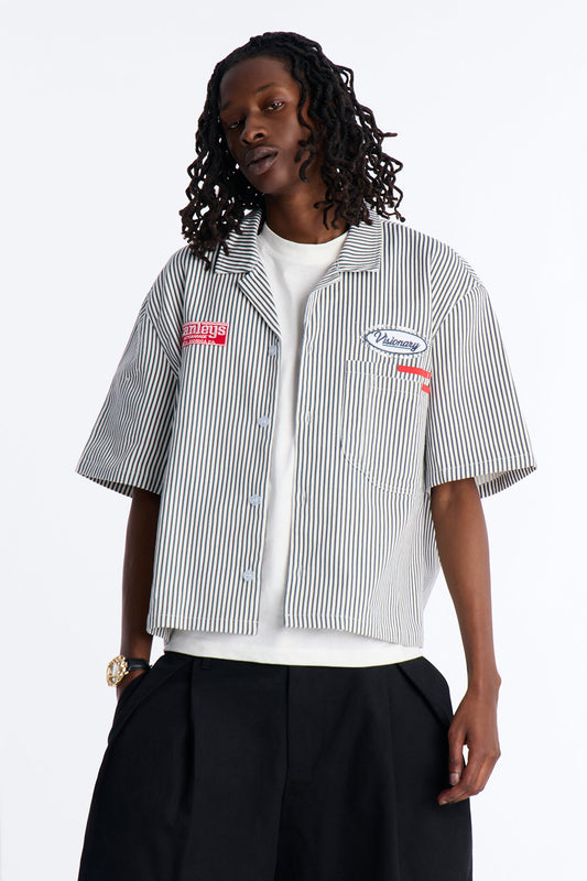 Cropped Pit Crew Mechanic Shirt - Black Fashion Nova