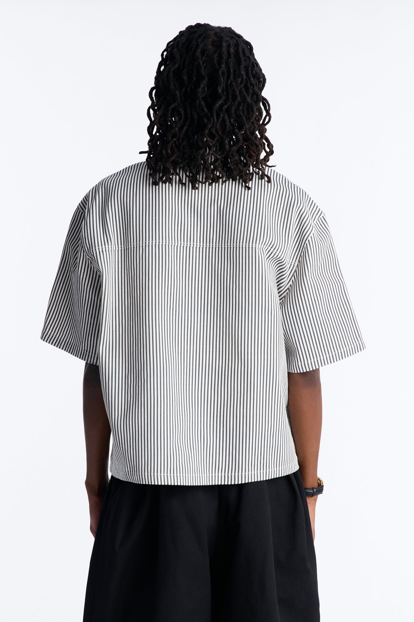 Cropped Pit Crew Mechanic Shirt - Black Fashion Nova