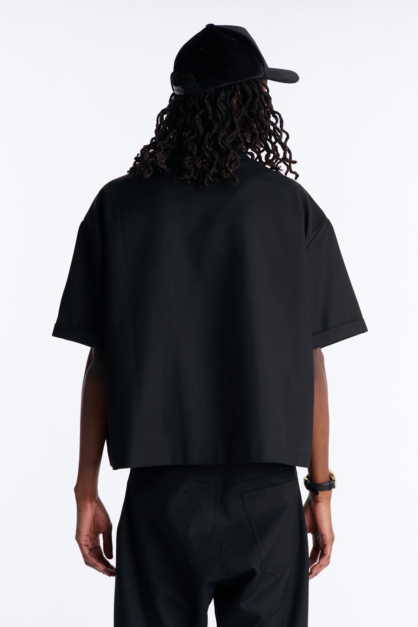 Boxy Cropped Icon Quad Button Shirt Blazer - Black Fashion Nova
