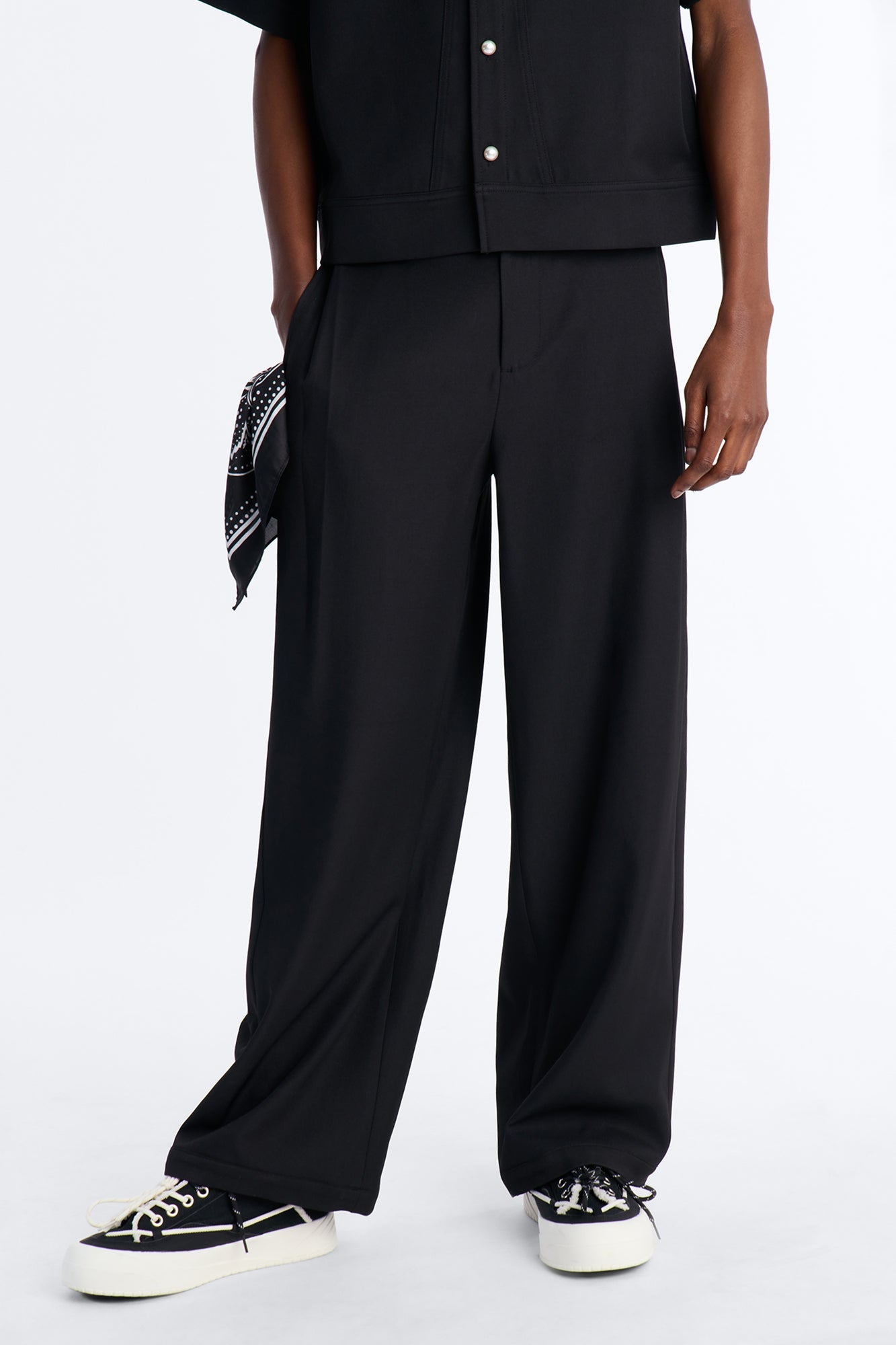 Baggy Side Pleated Panel Trouser - Black Fashion Nova