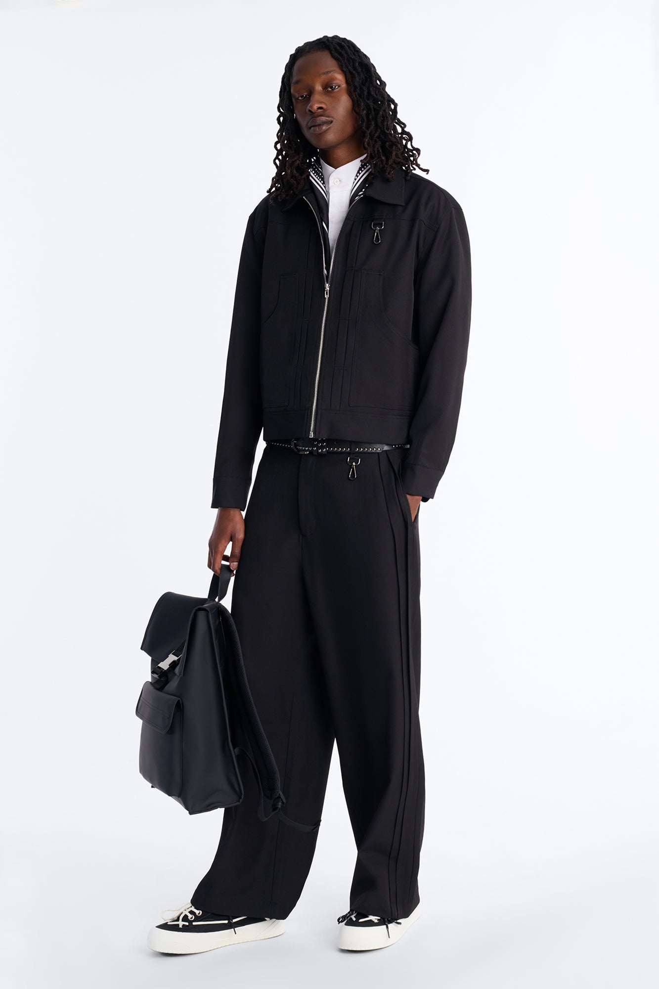 Relaxed Vertical Sync Zip Jacket - Black Fashion Nova
