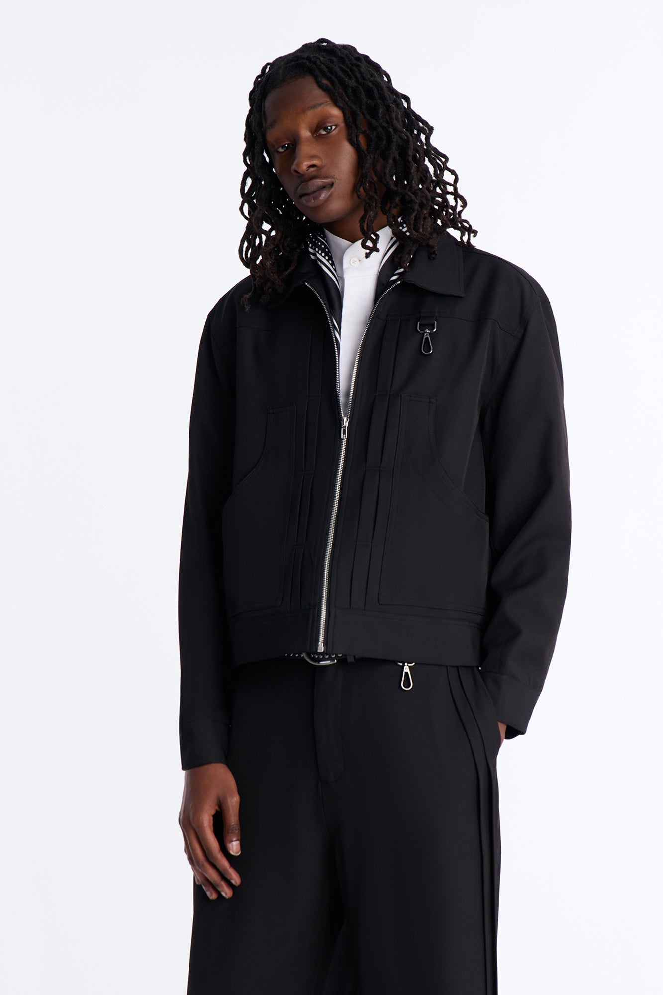 Relaxed Vertical Sync Zip Jacket - Black Fashion Nova