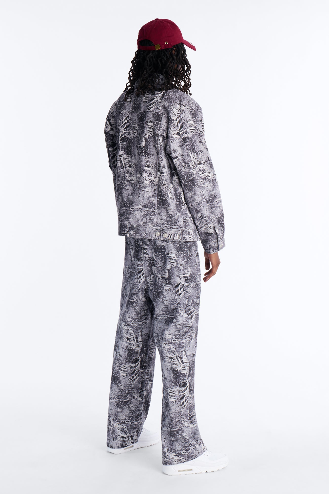 Baggy Ghost Distressed Printed Jean - Black Fashion Nova
