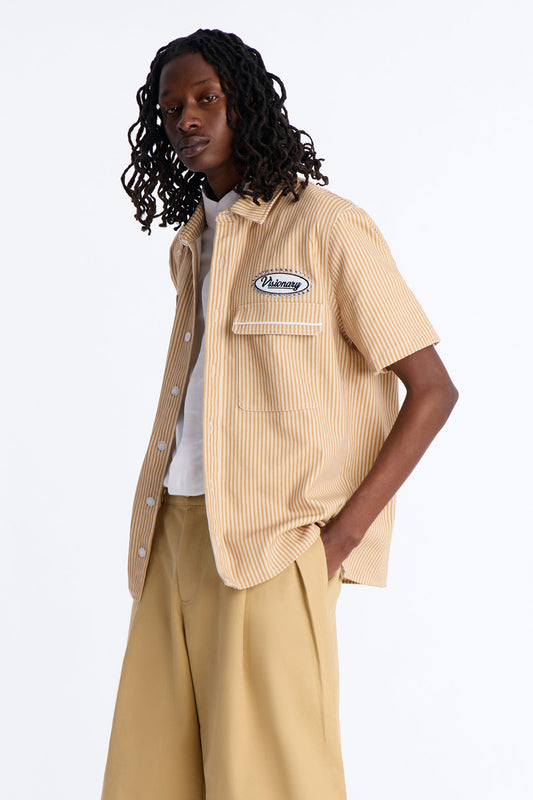 Visionary Service Mechanic Shirt - Tan Fashion Nova