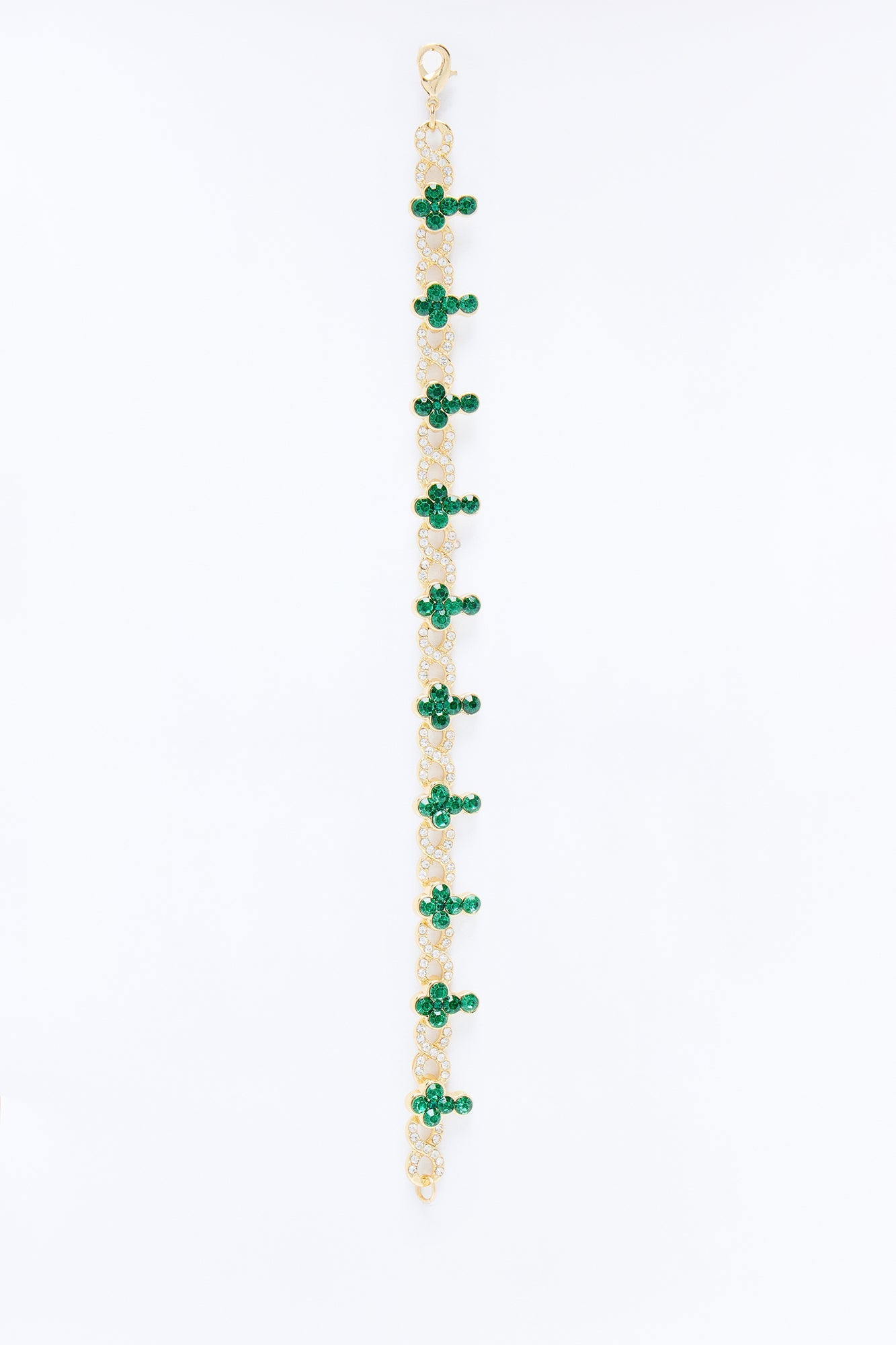 Eternal Emerald Cross Bracelet - Gold Fashion Nova